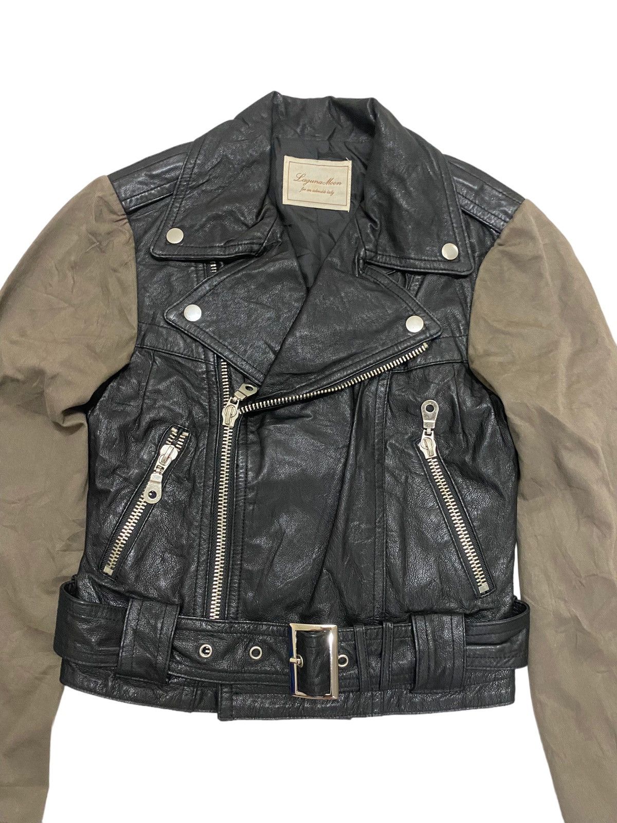 Japanese Brand × Leather LagunaMoon Double Collar Cropped Leather Jacket Size S / US 4 / IT 40 - 5 Thumbnail