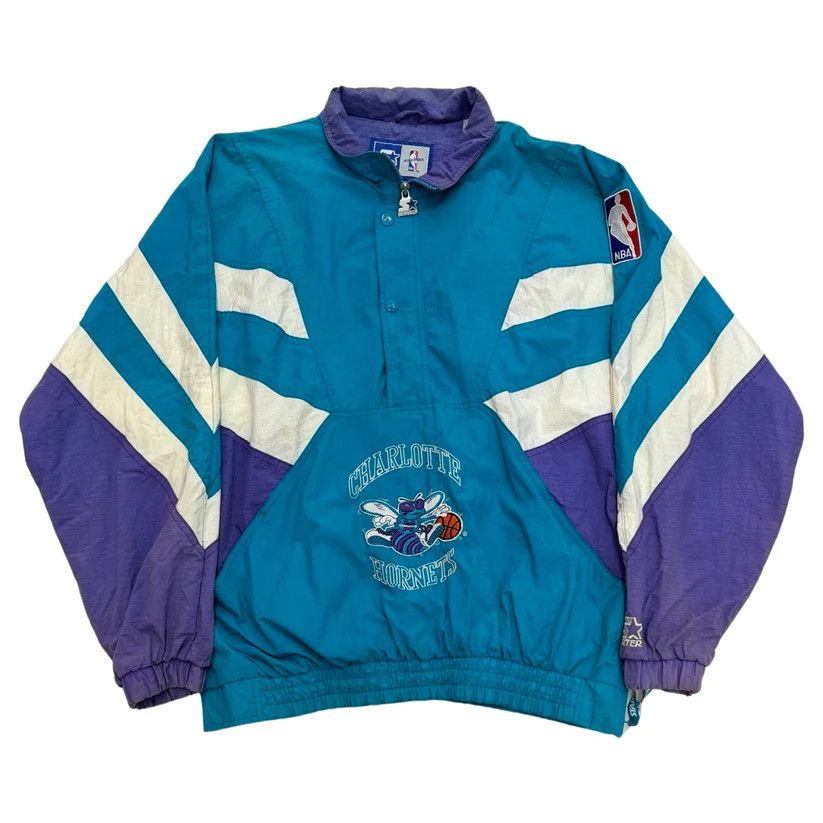 image of Vintage Charlotte Hornets Starter Jacket Size XL in Blue/Purple, Men's