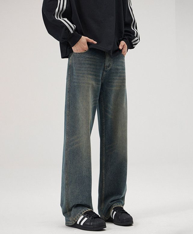 Japanese Brand American baggy retro distressed washed straight leg jeans Size US 32 / EU 48 - 2 Thumbnail