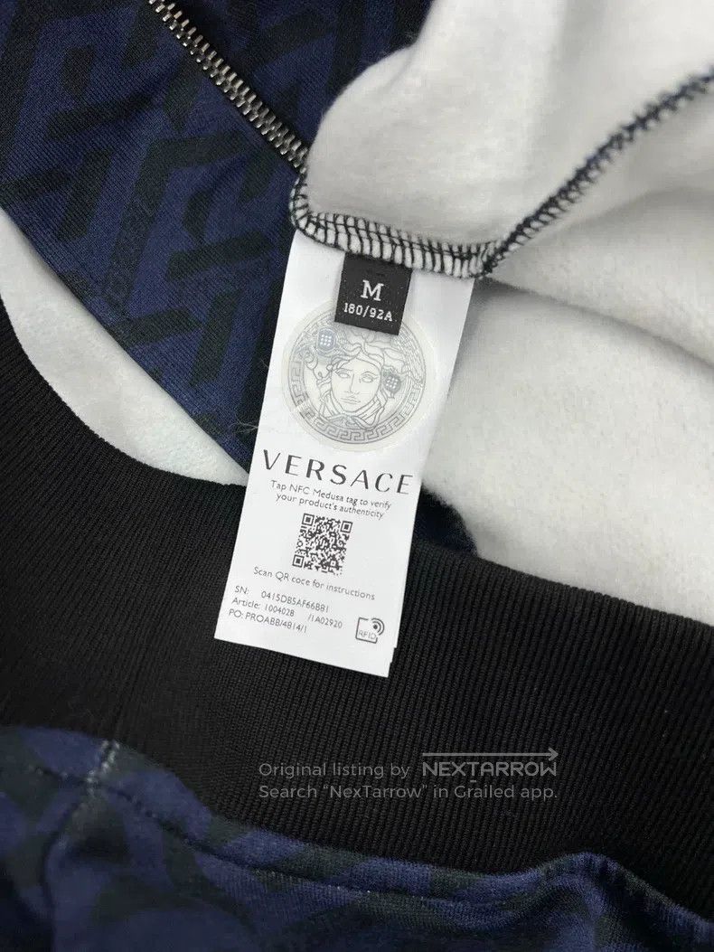 Versace Versace Blue square color-blocking maze series pure cotton Size US L / EU 52-54 / 3 - 7 Thumbnail