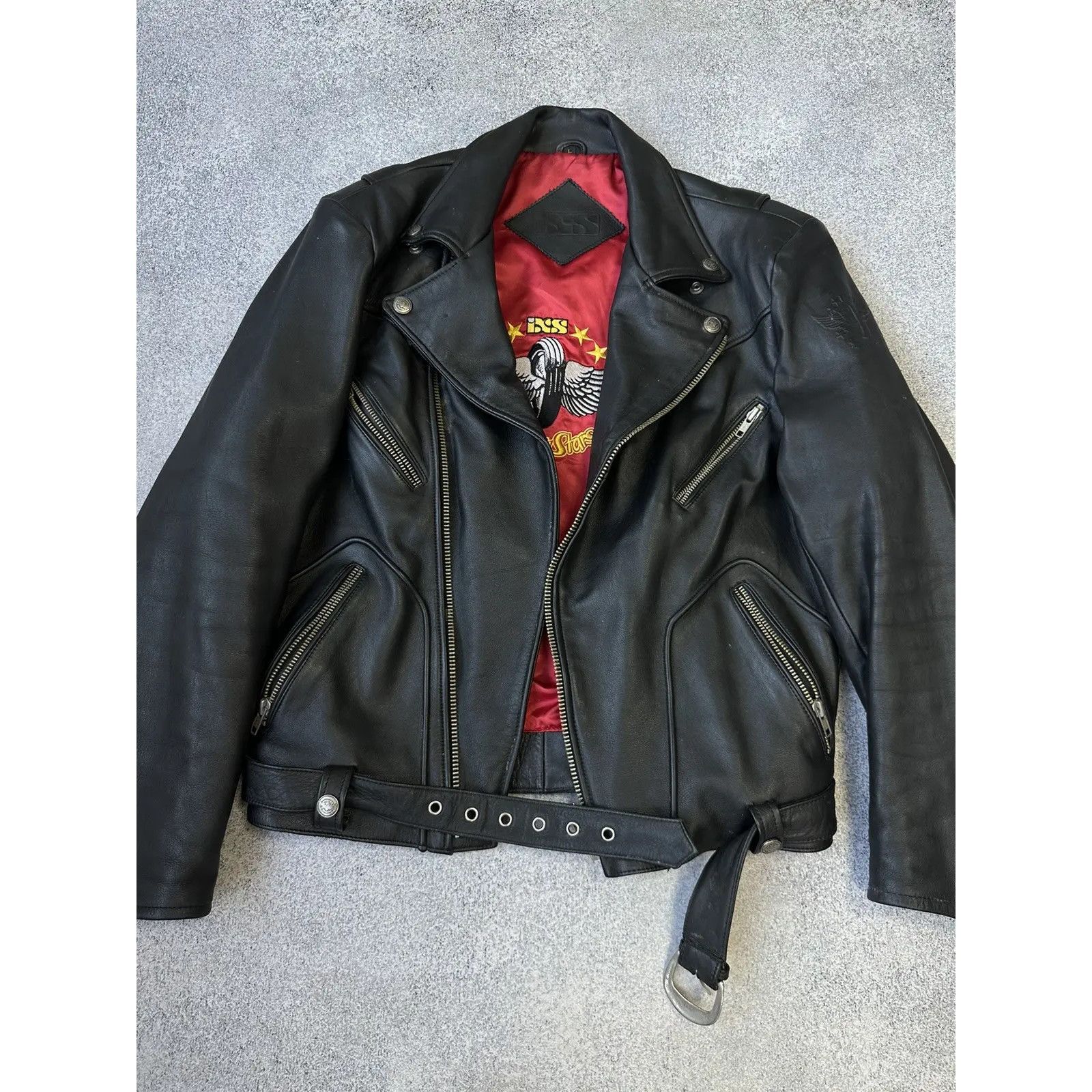 Vintage VTG IXS Highway Star Biker Heavy Leather Jacket Size US L / EU 52-54 / 3 - 3 Thumbnail