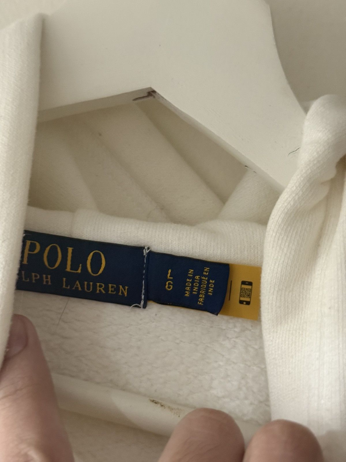 Polo Ralph Lauren White Polo Hoodie w/ Navy Logo Size US M / EU 48-50 / 2 - 3 Thumbnail