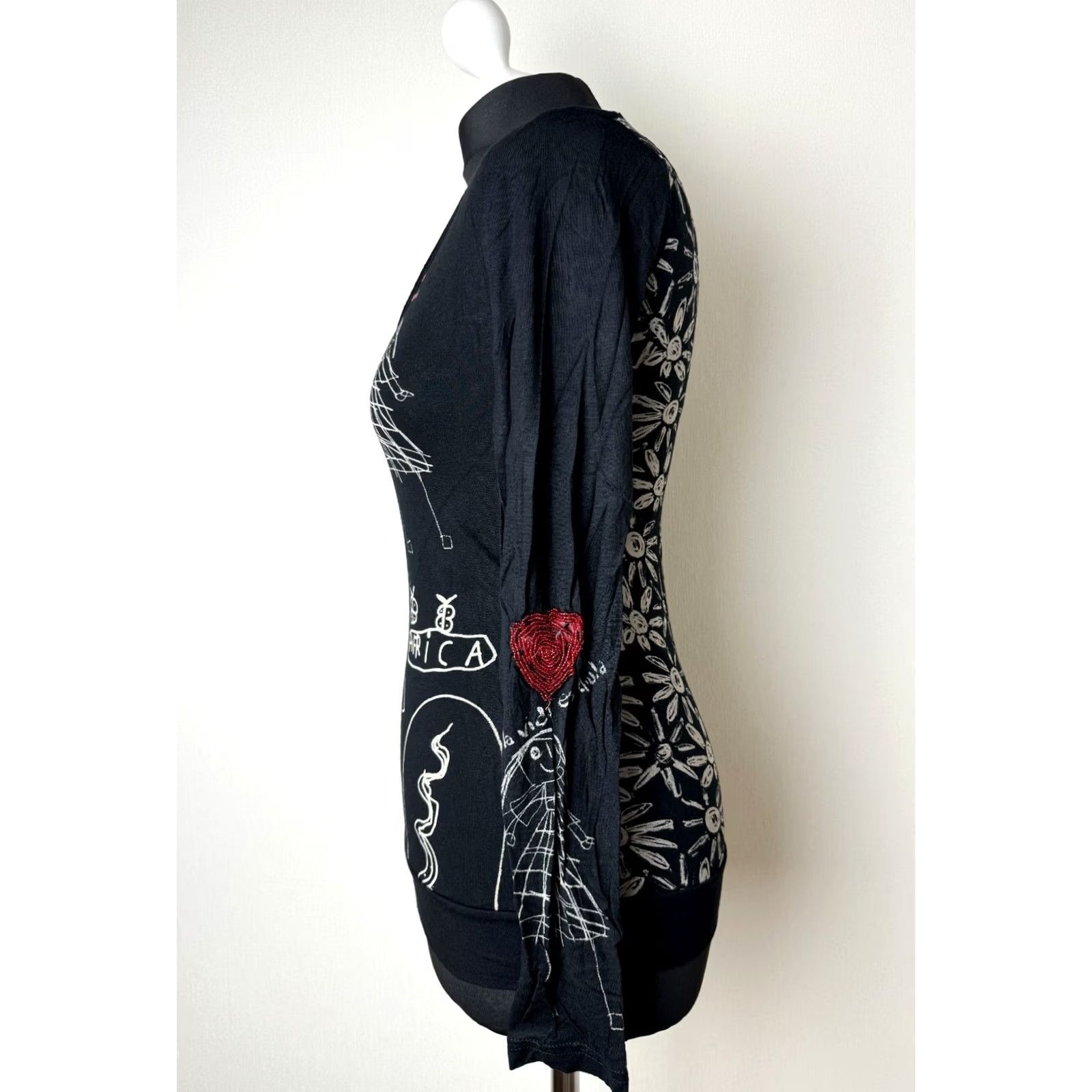 Desigual Desigual Shirt S Womens Long Sleeve Cotton Black Tunic Shirt Size S / US 4 / IT 40 - 5 Thumbnail
