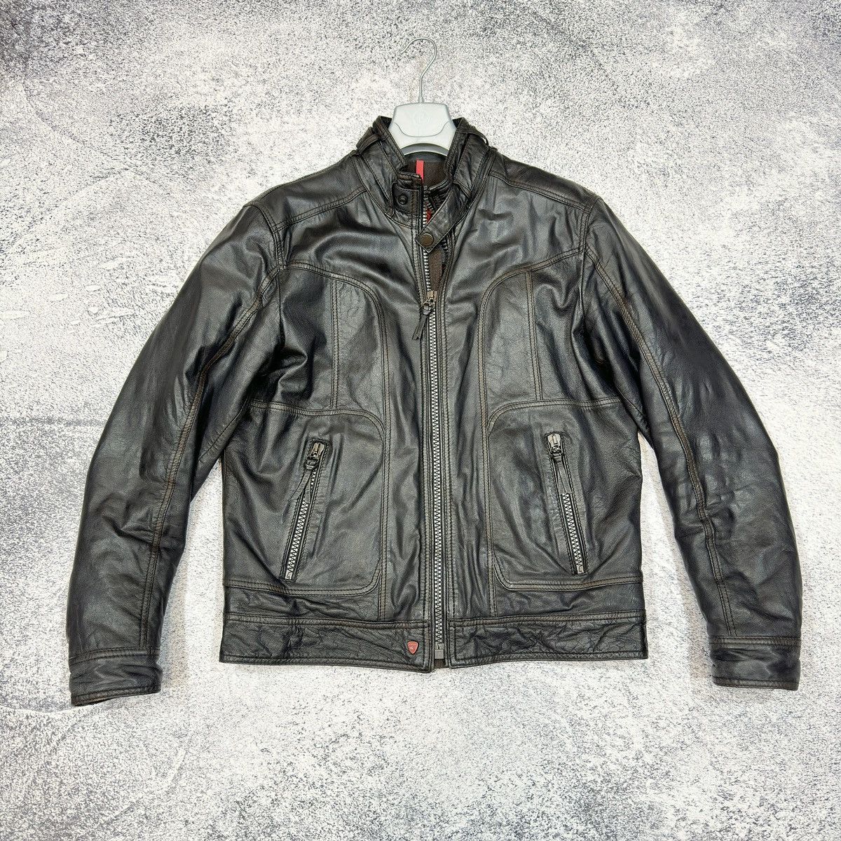 Designer × Strellson Strellson Leather Jacket L size 52 Size US L / EU 52-54 / 3 - 1 Thumbnail