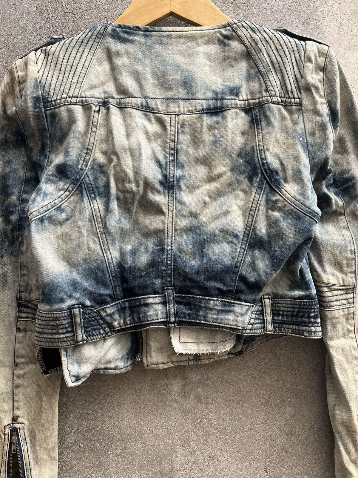 If Six Was Nine × Isamu Katayama Backlash × Le Grande Bleu (L.G.B.) Bleached Biker Denim Jacket – If Six Was Nine Vibe Size US S / EU 44-46 / 1 - 14 Thumbnail