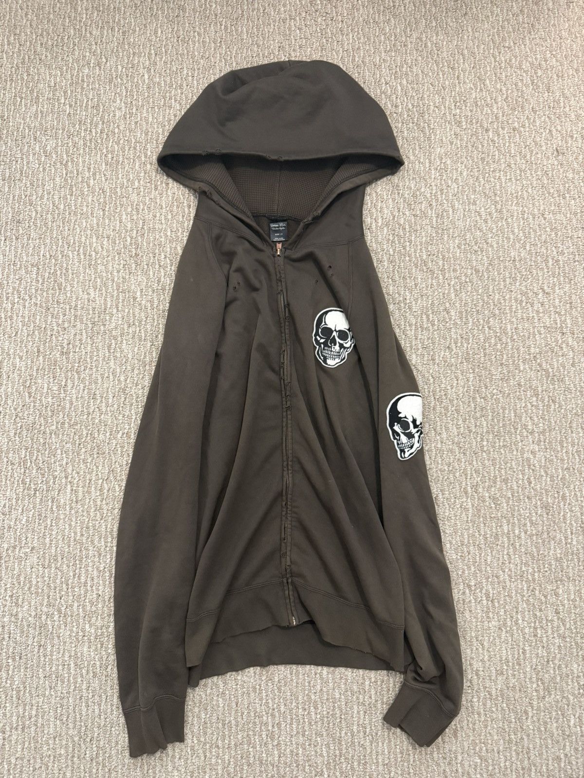 Number (N)ine Number Nine Velour Double Skull Zip Up | Grailed