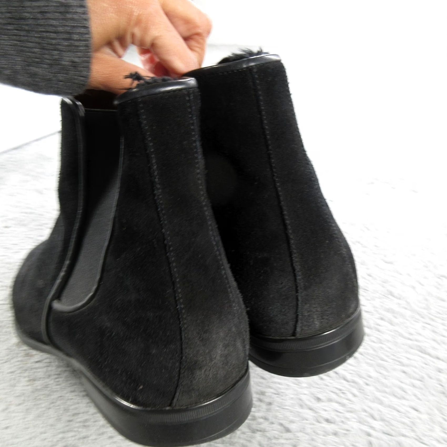 Aquatalia Aquatalia Chelsea Boots Mens Size 12 Black Suede Leather Lined Made In Italy Chelsea Boots Mens Black Suede Leather Lined Italian Made Size US 12 / EU 45 - 3 Thumbnail