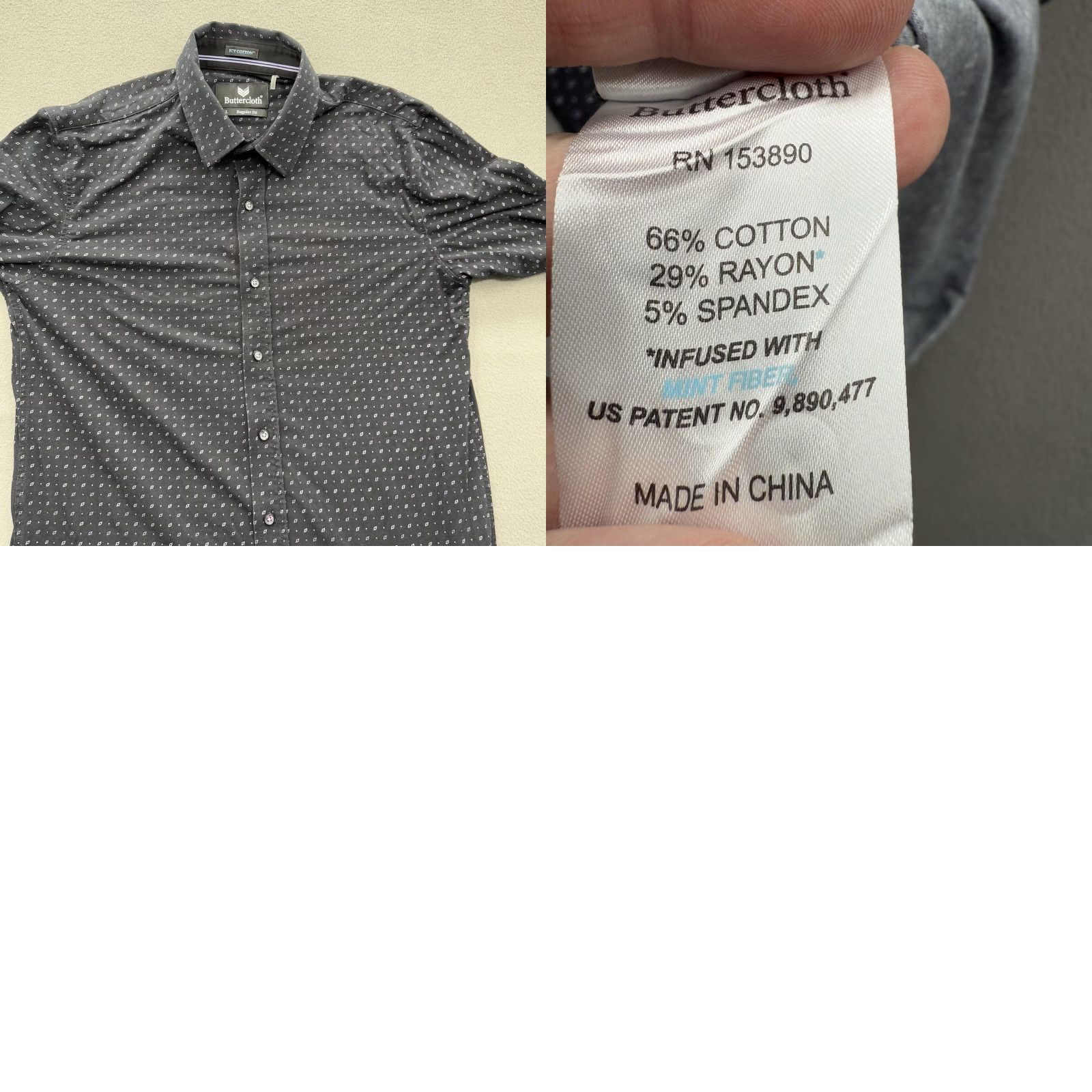 Vintage Buttercloth Shirt Mens Large Black Micro Print Icy Cotton Long Sleeve Stretch Size US L / EU 52-54 / 3 - 8 Thumbnail