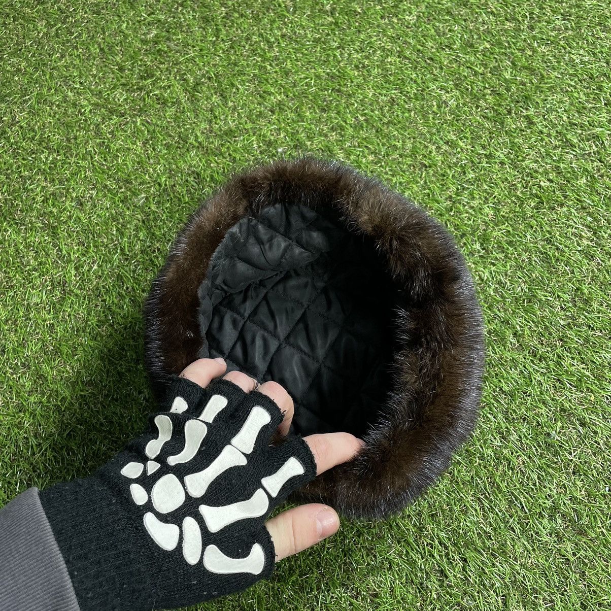 Vintage Vintage Y2K Fuzzy Mohair Beanie Furry Alt Goth Black Boxy OS Size ONE SIZE - 4 Thumbnail