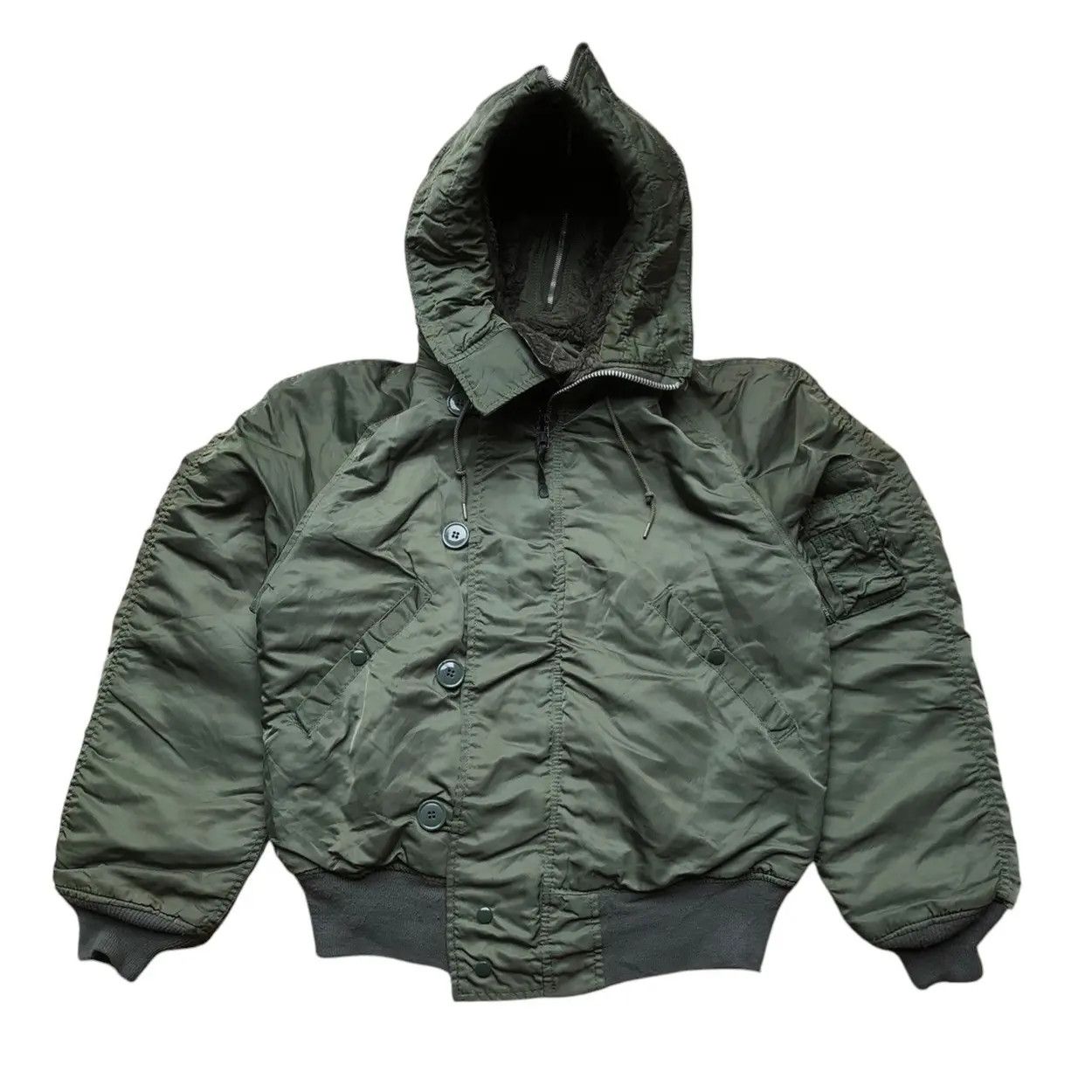 Alpha Industries Vintage 90s Alpha Industries N2B Hoodie Bomber Jacket Size US M / EU 48-50 / 2 - 1 Thumbnail