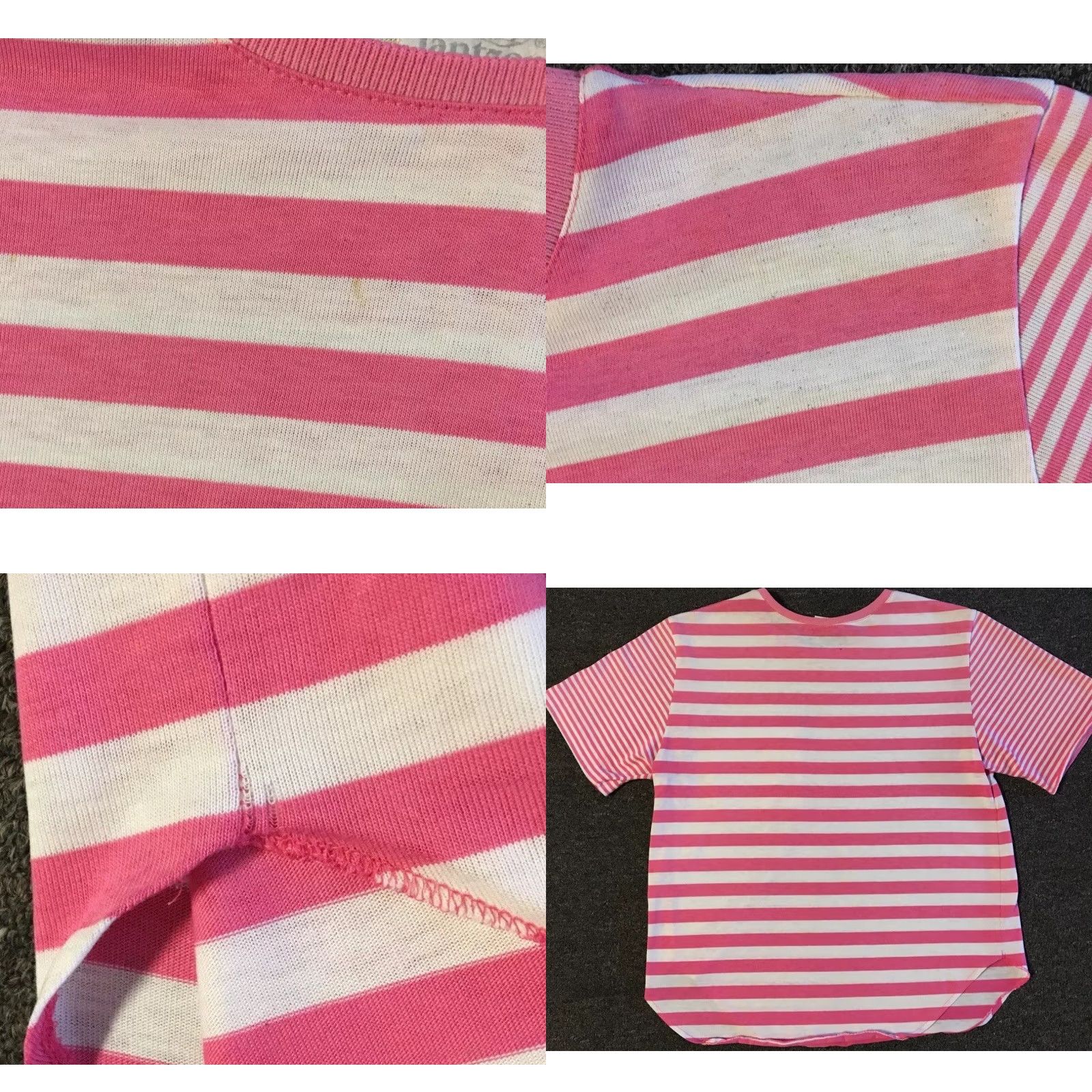 Jantzen Vtg 80s Jantzen Faded Striped Shirt L Pink White Women T-Shirt Short Sleeve Vintage Grunge Surf Skate 90s California USA Beach Vaporwave Aop Size L / US 10 / IT 46 - 8 Thumbnail