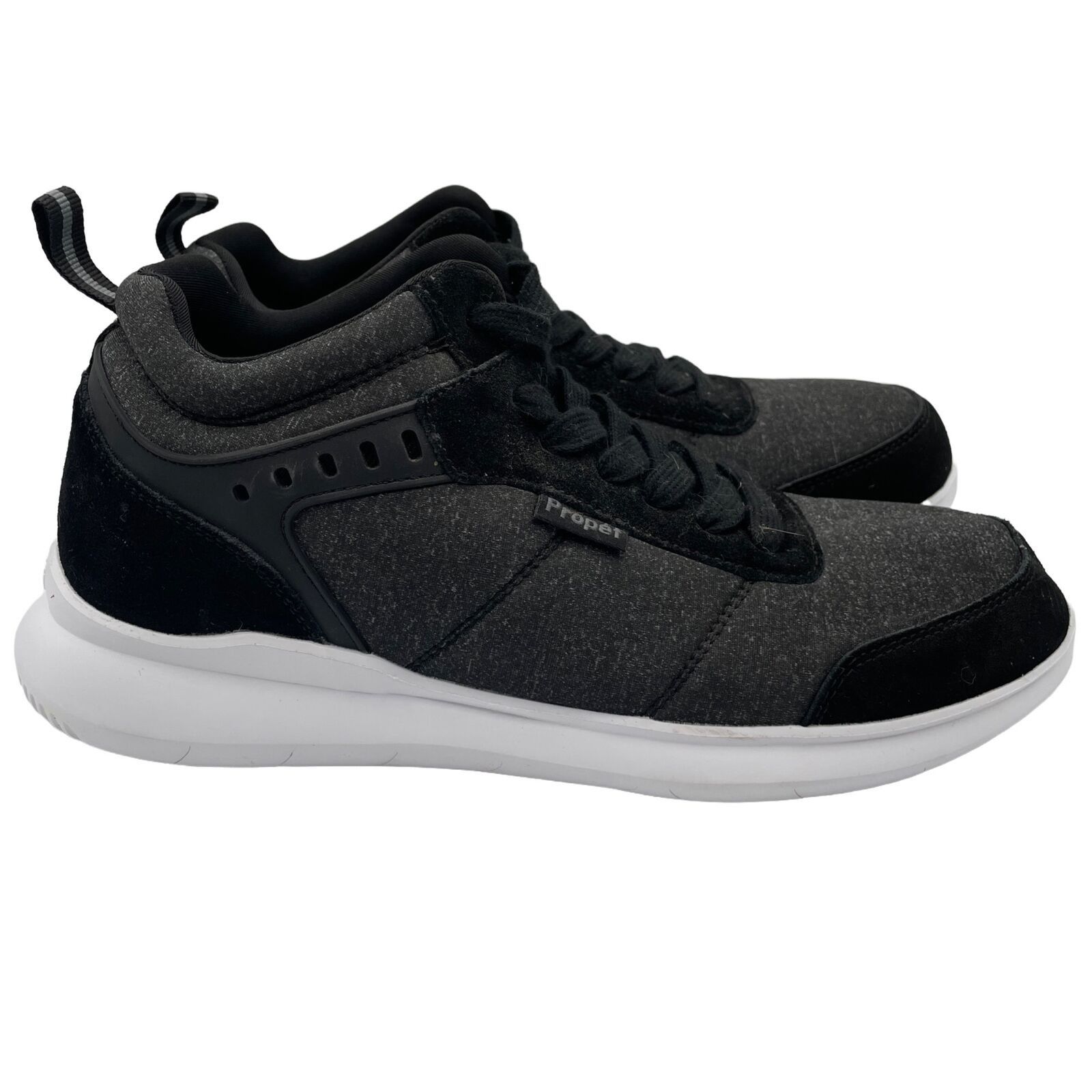 Propet Viator Hi High Top Knit Comfort Shoes Mens 9.5 in Grey
