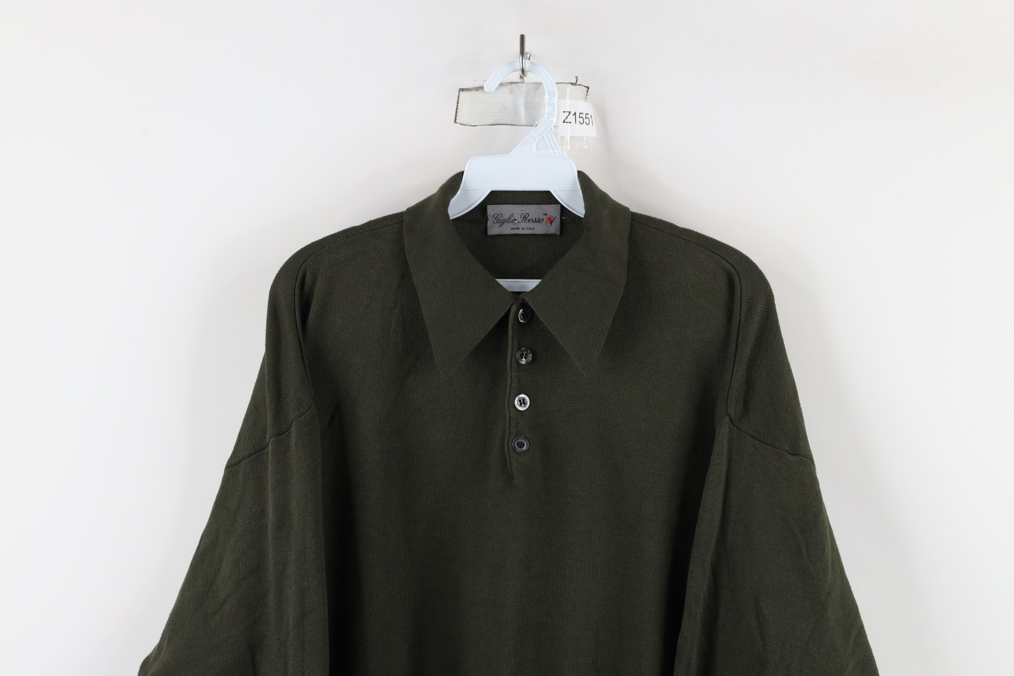 Vintage Vintage 90s Streetwear Lightweight Collared Sweater Green Size US M / EU 48-50 / 2 - 2 Thumbnail