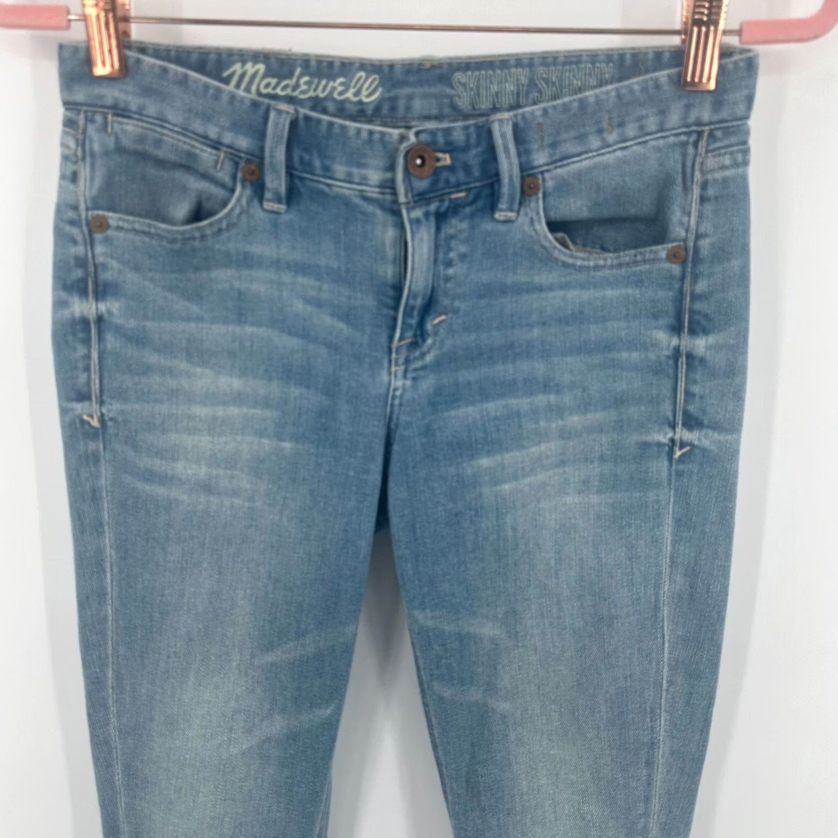 Madewell Madewell Jeans Women's Skinny 24x32 Blue Denim Mid Rise 5-Pocket Regular Waist 27" Inseam 32" Hipster Vintage: No Size 42" / US 20 - 5 Thumbnail