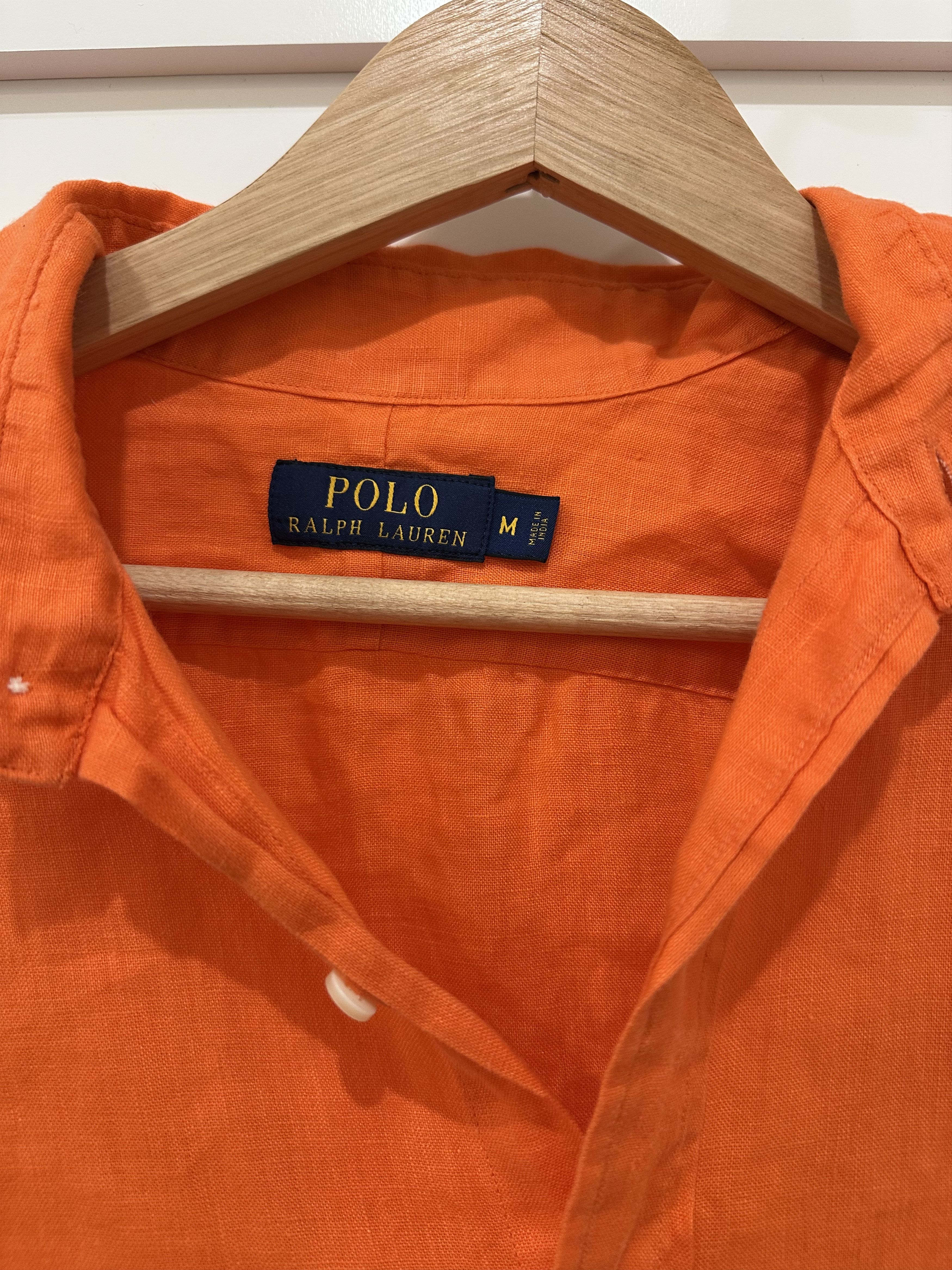 Polo Ralph Lauren Polo Ralph Lauren Orange Linen Long Sleeve Button Up Shirt Size US M / EU 48-50 / 2 - 2 Thumbnail