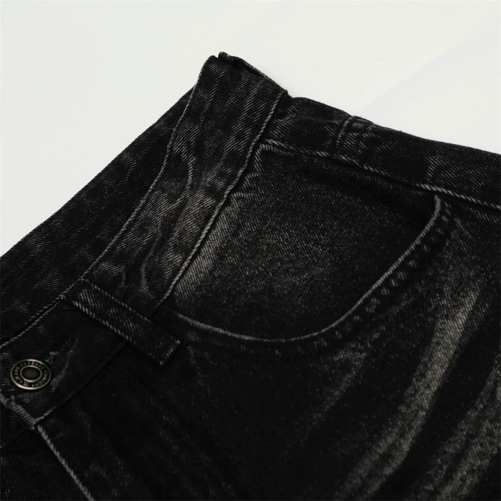Jean American retro men's washed distressed punk scimitar jeans Size US 32 / EU 48 - 6 Thumbnail