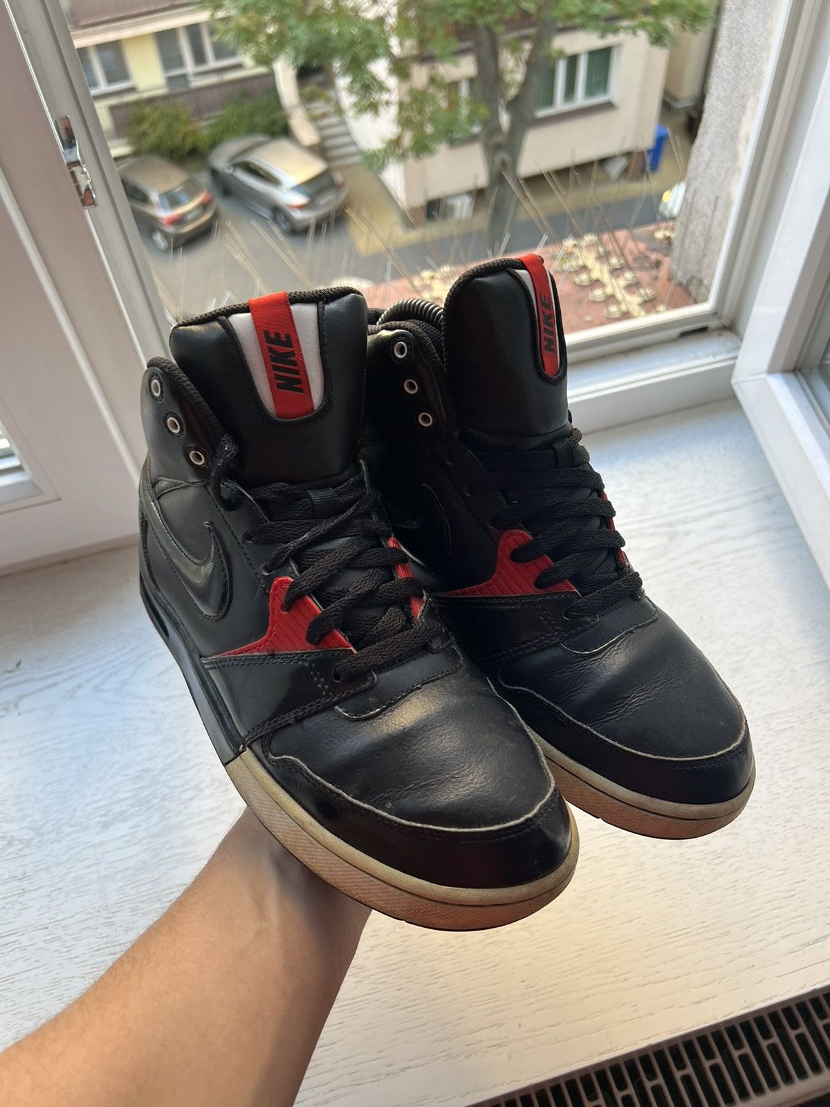 Nike × Vintage ❗️Vintage Nike Air Flight Leather Red/Black 