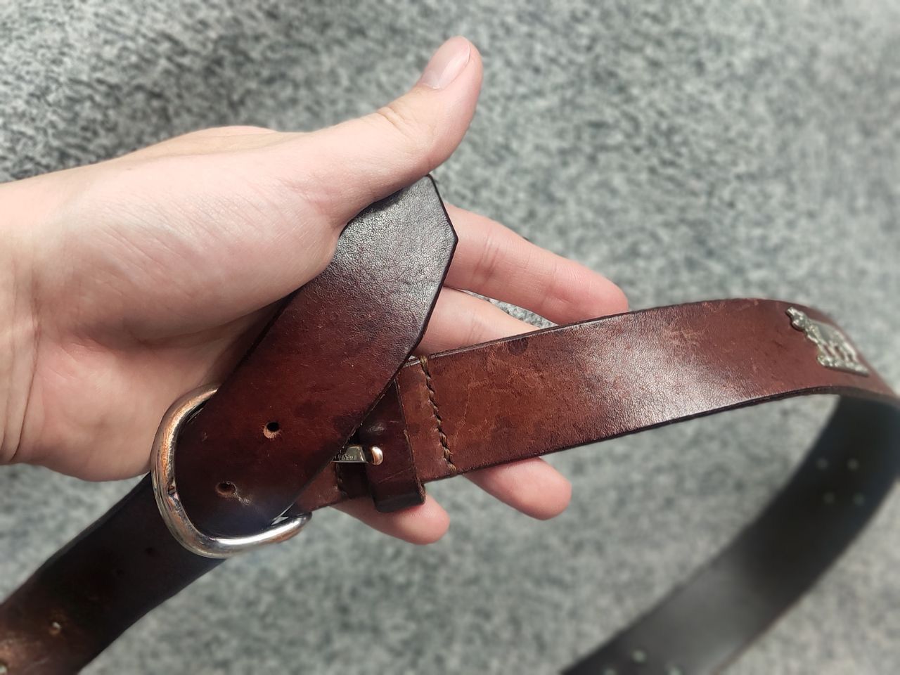 Etro Vintage 90's Leather Brown Belt Etro Cows Logo Y2K Style Size ONE SIZE - 16 Thumbnail