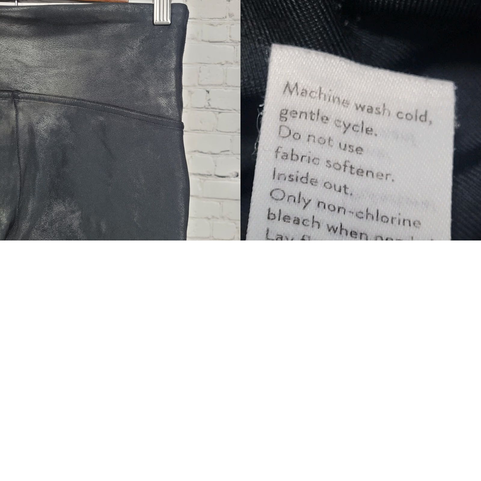 Spanx Spanx Leggings Black Faux Leather Shiny Mid Rise Ankle Pants L Womens Size 36" / US 14 / IT 50 - 9 Thumbnail