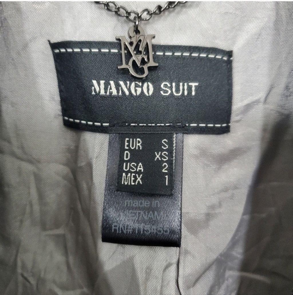 Mango Mango top suit pinstripe blazer print dark grey Size XS / US 0-2 / IT 36-38 - 4 Thumbnail
