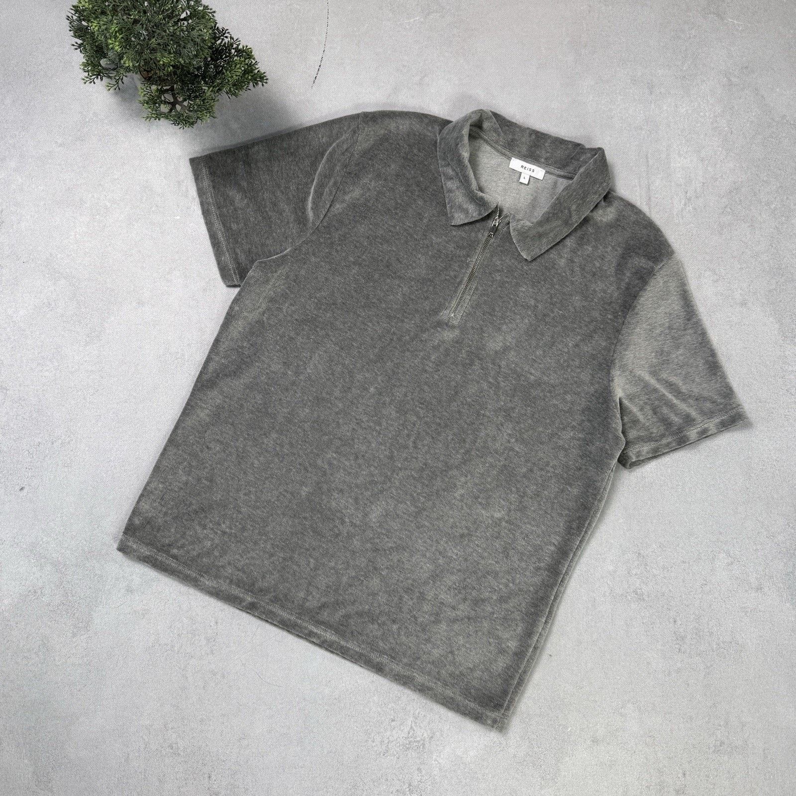 Reiss Reiss Men Grey Velure Polo Zip T Shirt Size L Size US L / EU 52-54 / 3 - 1 Thumbnail