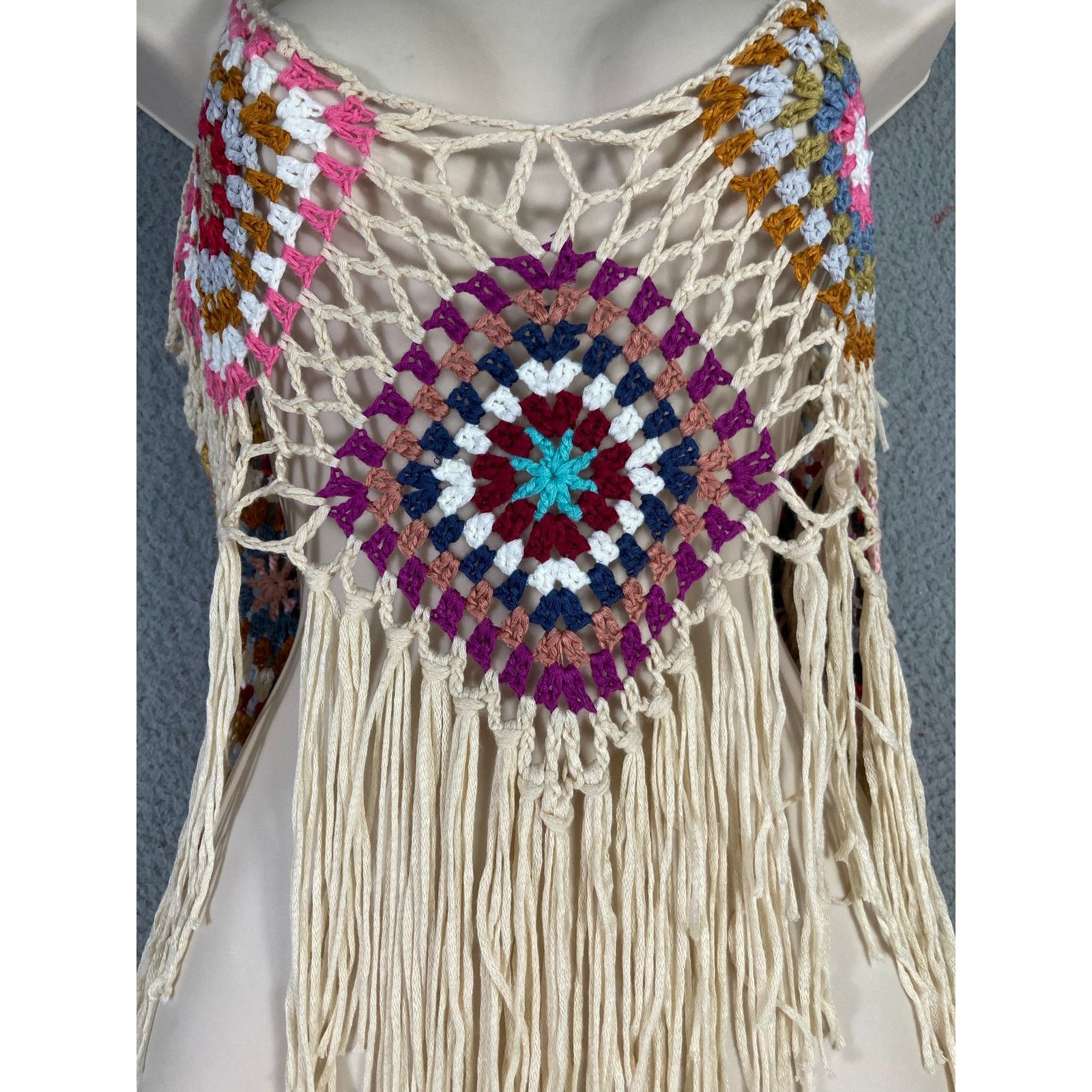 Other Women's Multicolor Crochet Boho Tassel Crop Cami Size M Size M / US 6-8 / IT 42-44 - 4 Thumbnail