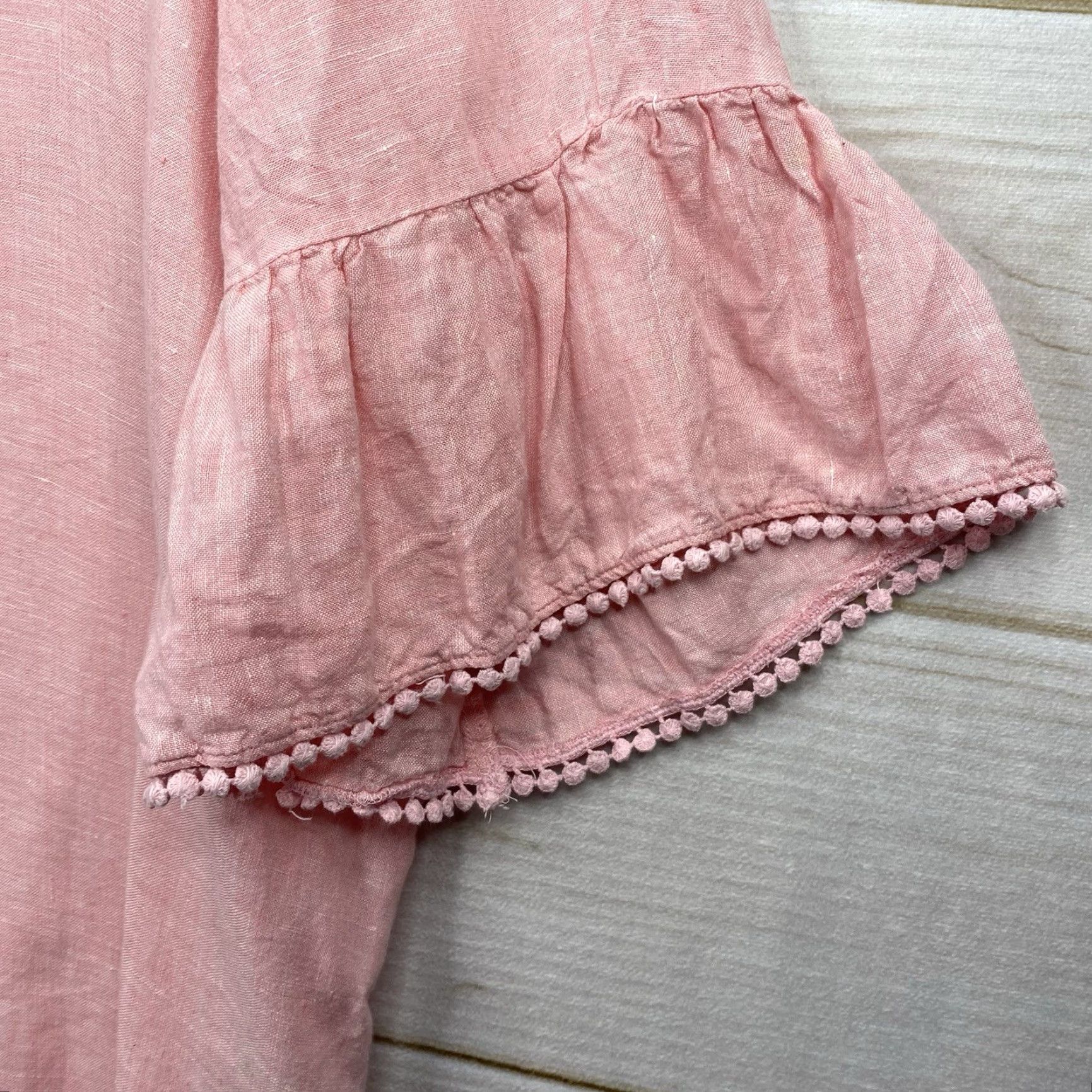 Vintage Tahari Blouse Pink 100% Linen Bell Sleeve 1X Tunic Womens Beach Bohemian Shirt Crew Neck Linen Size XL / US 12-14 / IT 48-50 - 2 Thumbnail