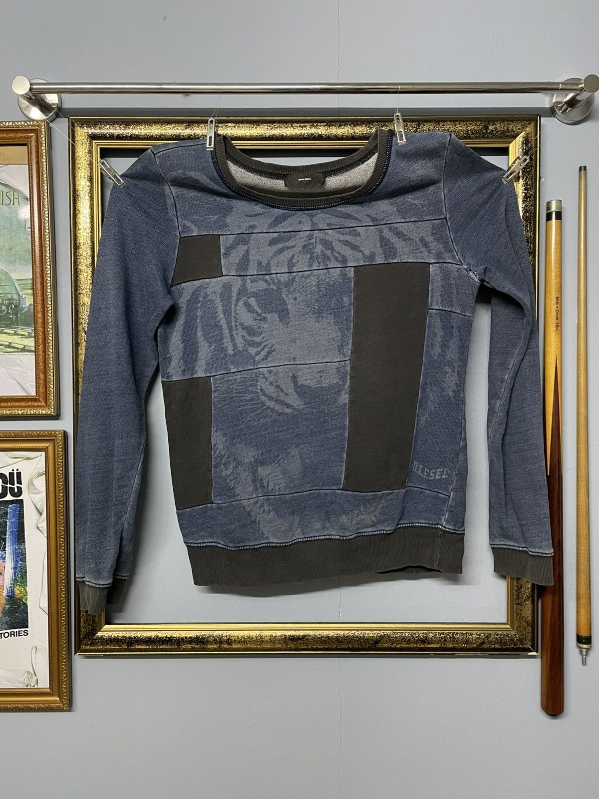 Diesel Designer Diesel Industry Tiger Big Print Faded Distressed Size US S / EU 44-46 / 1 - 1 Thumbnail