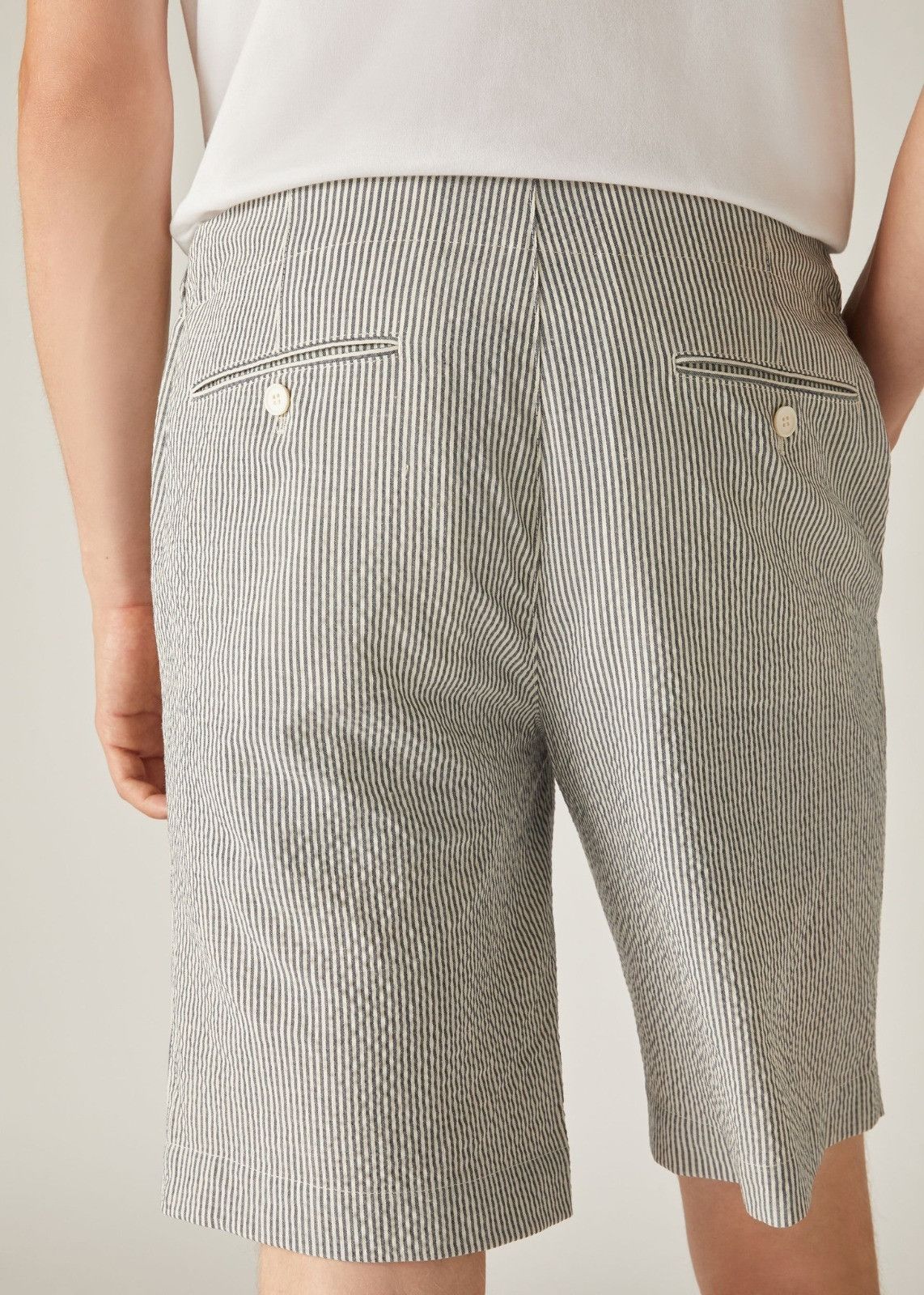 Loro Piana o1srvl11e1024 Flat Bermuda Shorts in Grey/White Size US 32 / EU 48 - 4 Thumbnail
