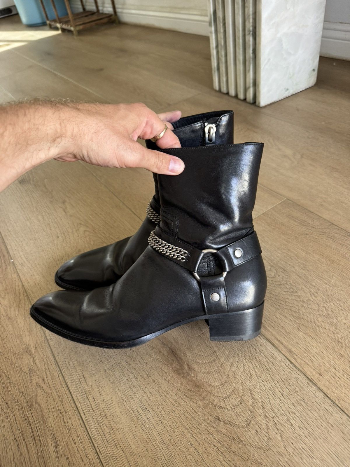 Saint Laurent Paris FW13 Leather Chain Wyatts Size US 9 / EU 42 - 3 Thumbnail
