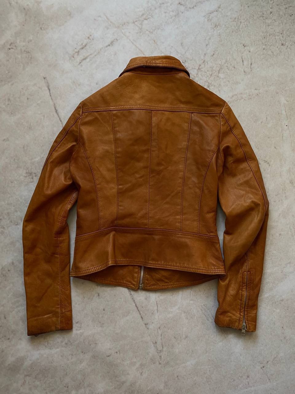 Genuine Leather × Vintage Vintage Sasch Racer Leather Jacket Italy Size M / US 6-8 / IT 42-44 - 2 Thumbnail