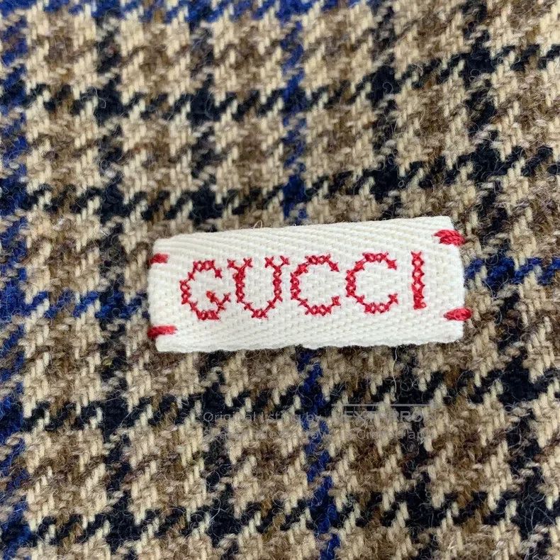 Gucci Gucci Brown checkered wool lapel single-breasted long-slee Size XS / US 0-2 / IT 36-38 - 5 Thumbnail