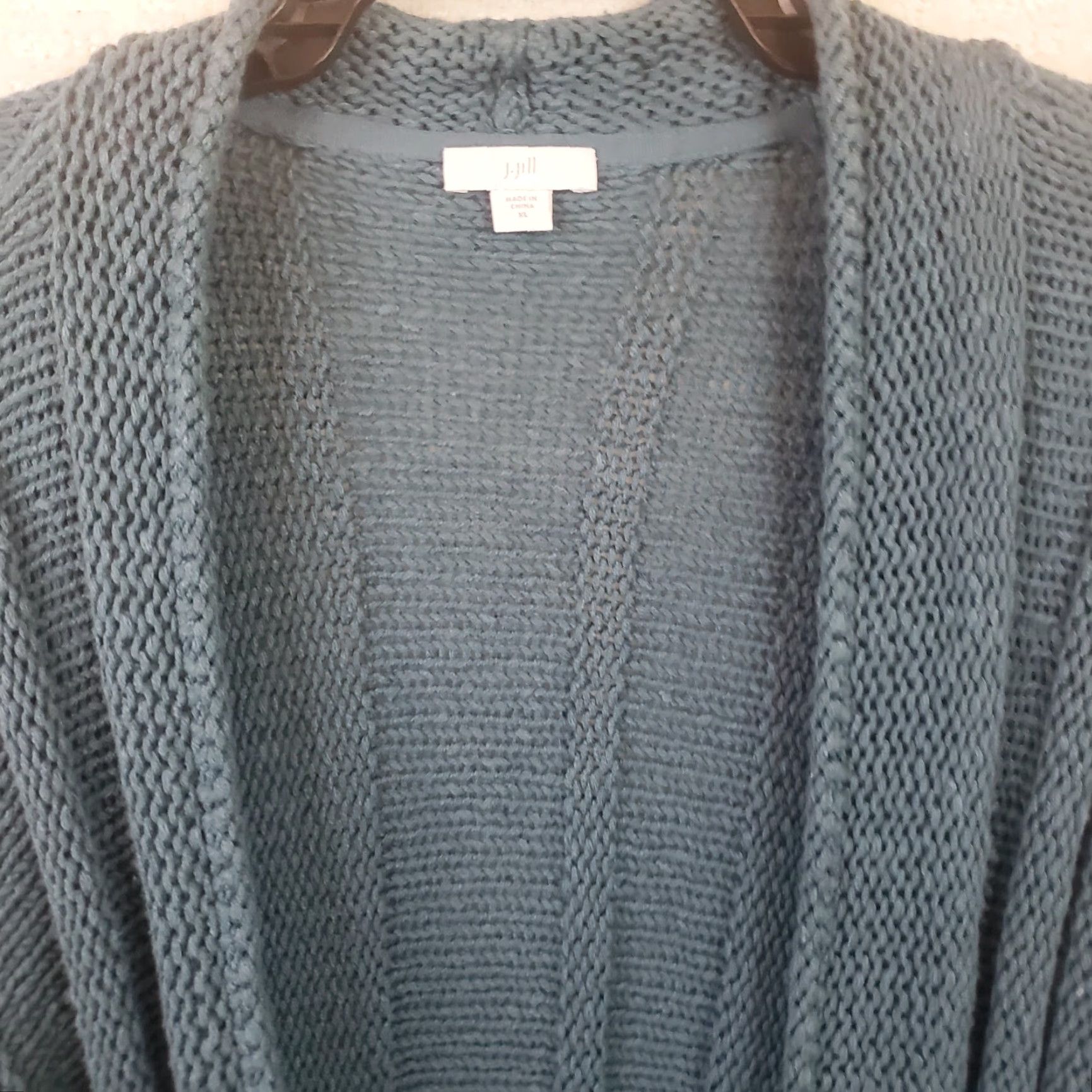 J. Jill J. Jill Cardigan Sweater Open Front No Buttons Women's XL Green Knit Open Front Cardigan Processing? Size XL / US 12-14 / IT 48-50 - 4 Thumbnail