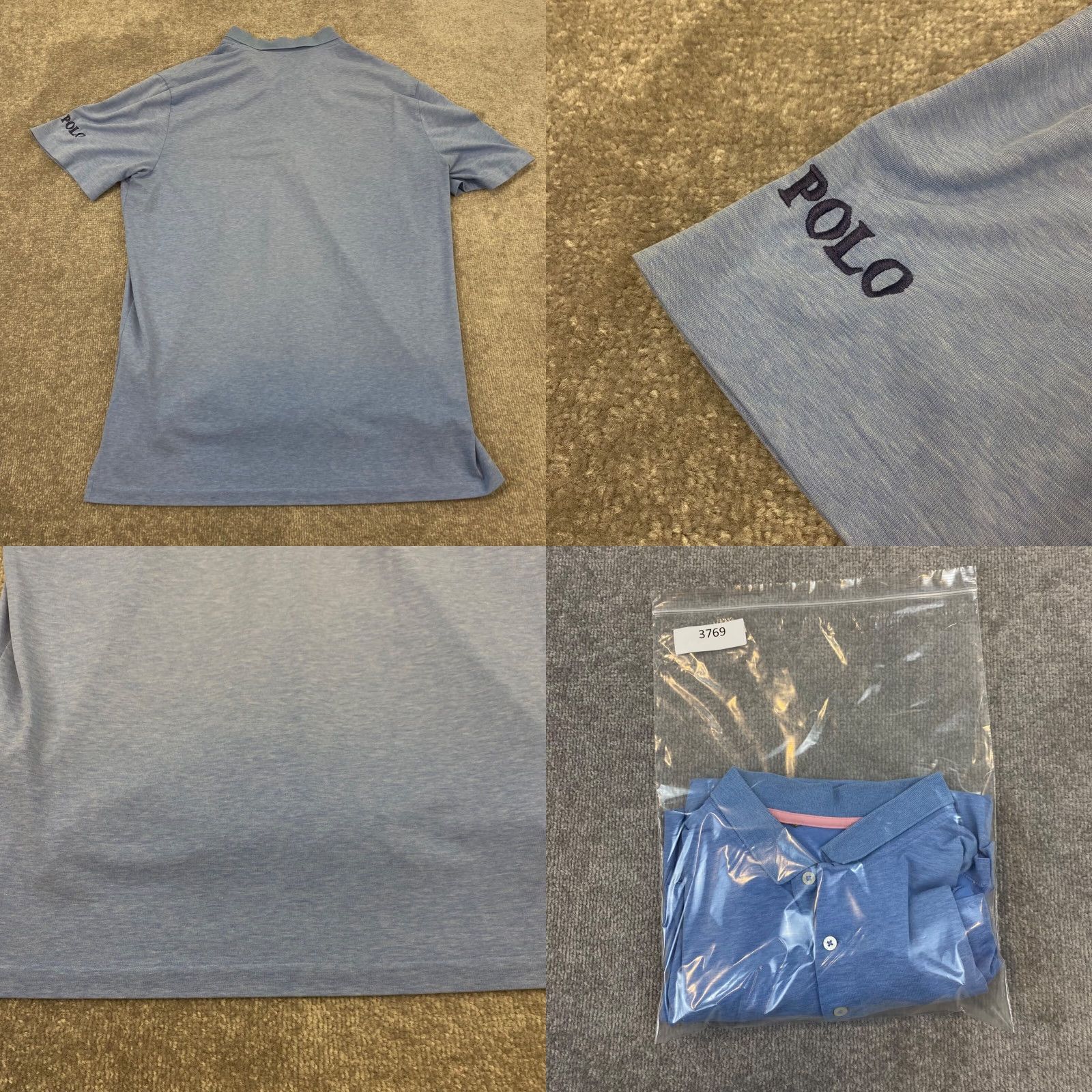 Polo Ralph Lauren VINTAGE Polo Ralph Lauren Polo Galloway Golf Club Mens Large Blue Stretch Golf Shirt S/S Size US L / EU 52-54 / 3 - 8 Thumbnail
