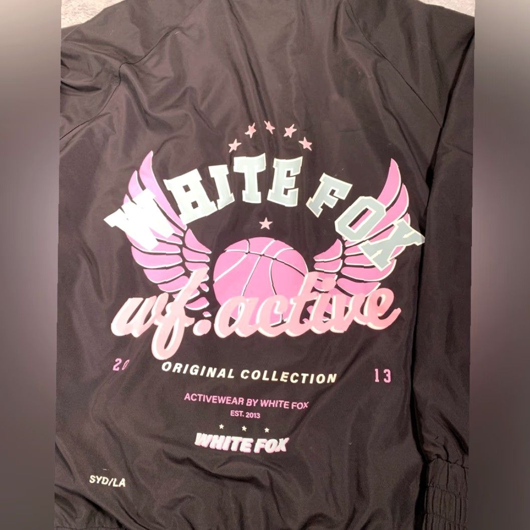 Vintage White Fox Boutique Black Windbreaker Jacket Medium M Womens Nylon Active Basic Jacket 2020s? Size M / US 6-8 / IT 42-44 - 3 Thumbnail