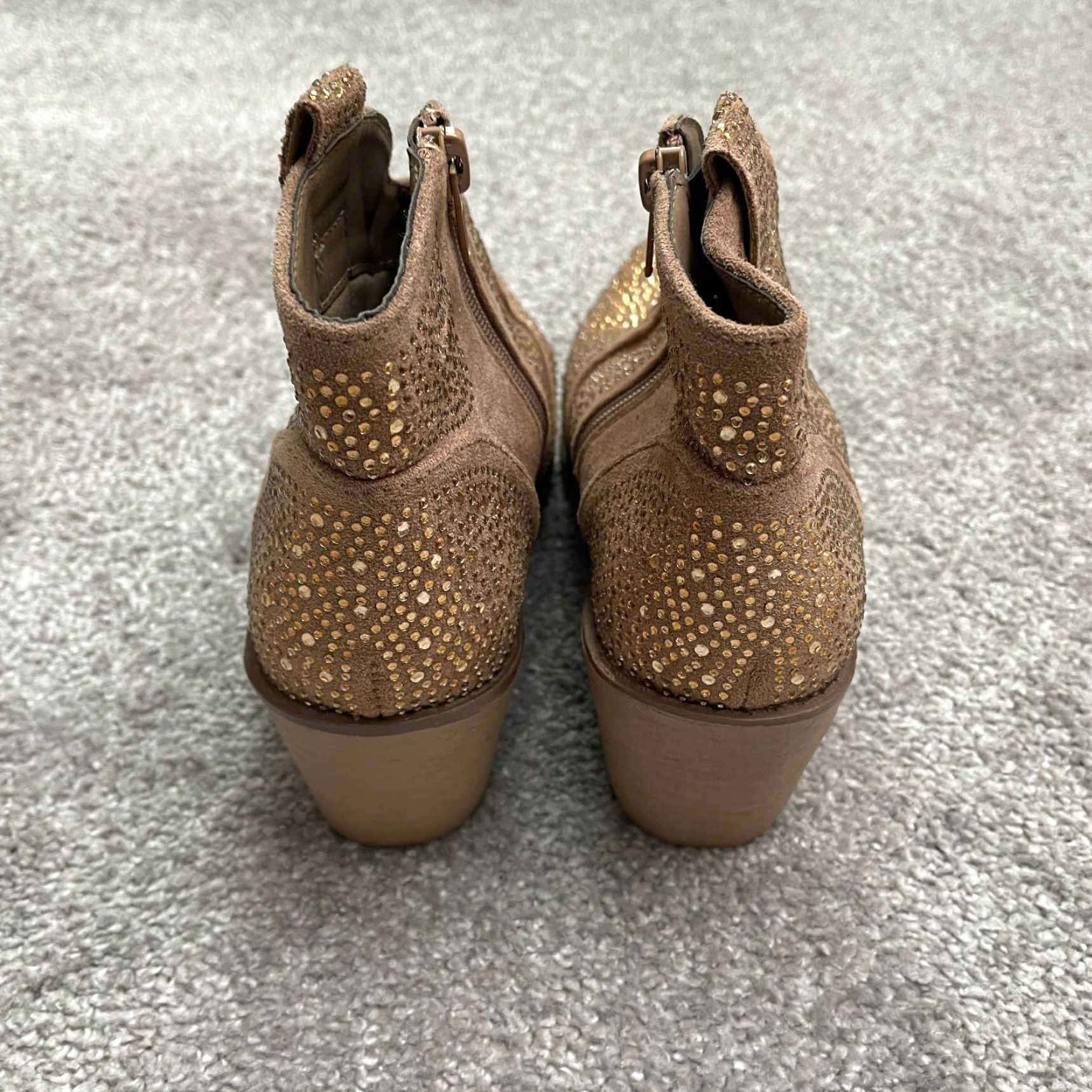 Vintage VINTAGE not? Wait. No vintage. Pierre Dumas Wilder Rhinestone Ankle Boots Womens 6 Brown Pointed Embellished Size US 6 / IT 36 - 5 Thumbnail