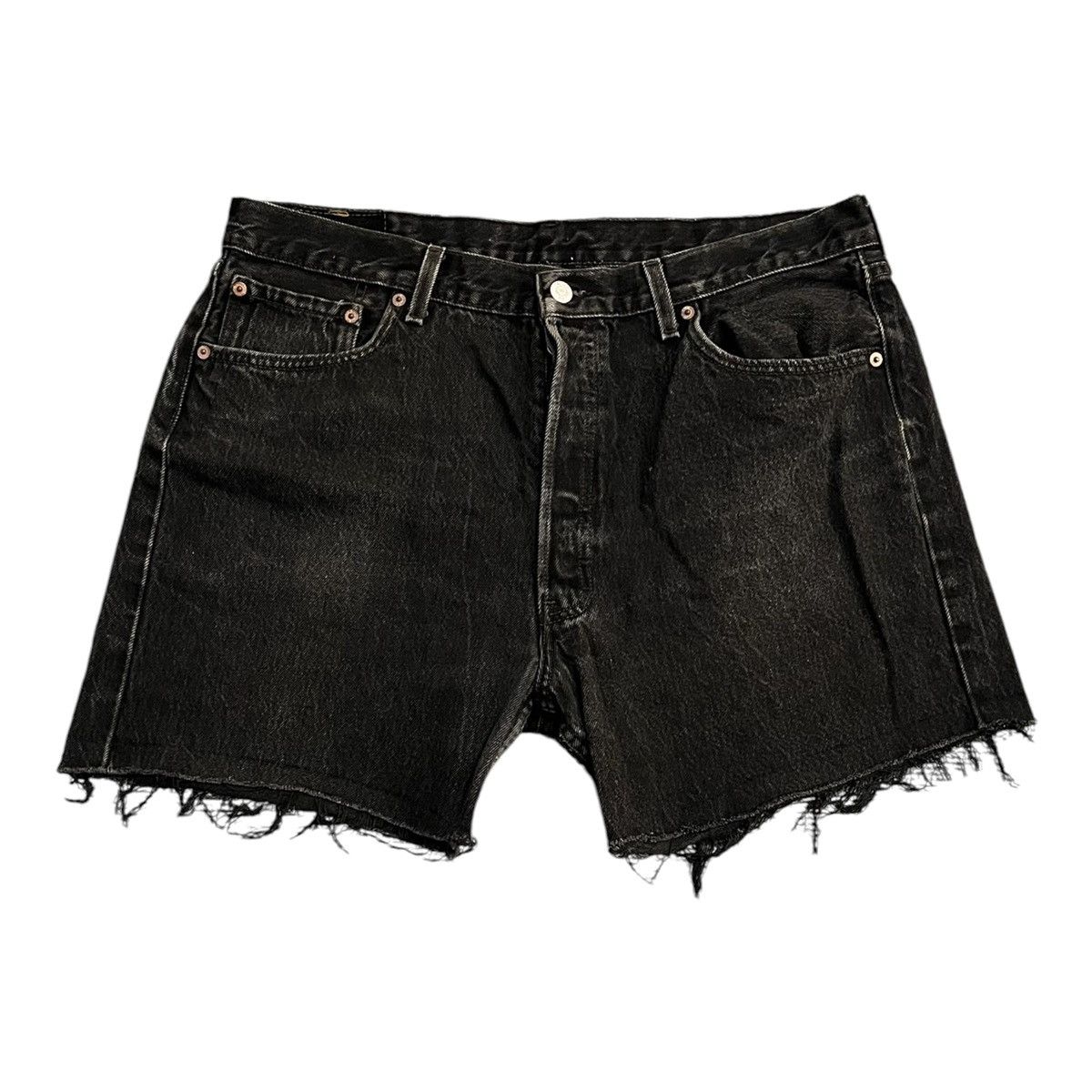 Levi's Vintage Levi's 501 super-black distressed jort size 37 inche Size US 37 - 1 Thumbnail