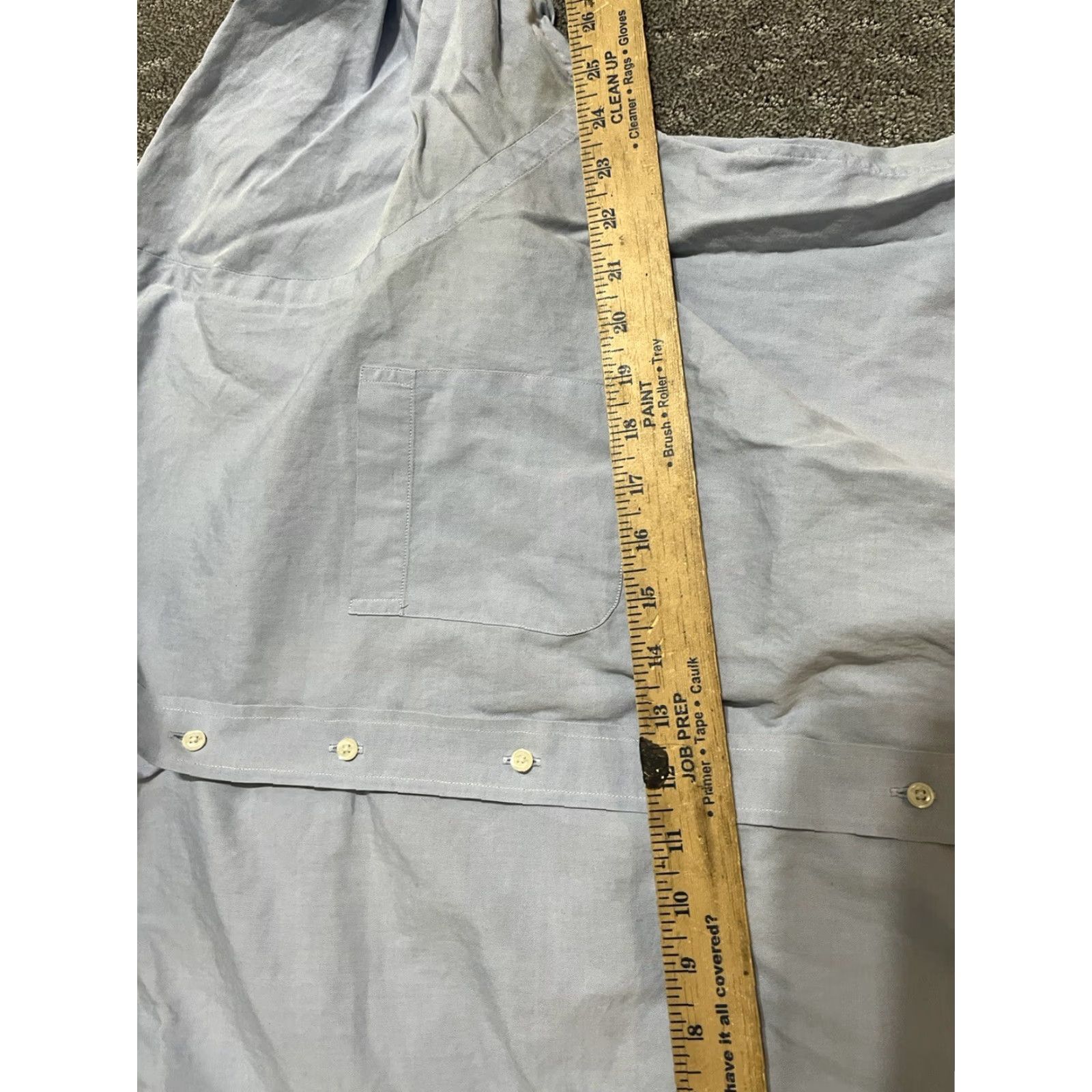 Nordstrom Nordstrom Brand Mens 17.5 35 Blue Solid Traditional Fit No Iron Dress Shirt 100% Cotton Classic Fit Regular Size: 17.5 Truthful? Size 46R - 4 Thumbnail