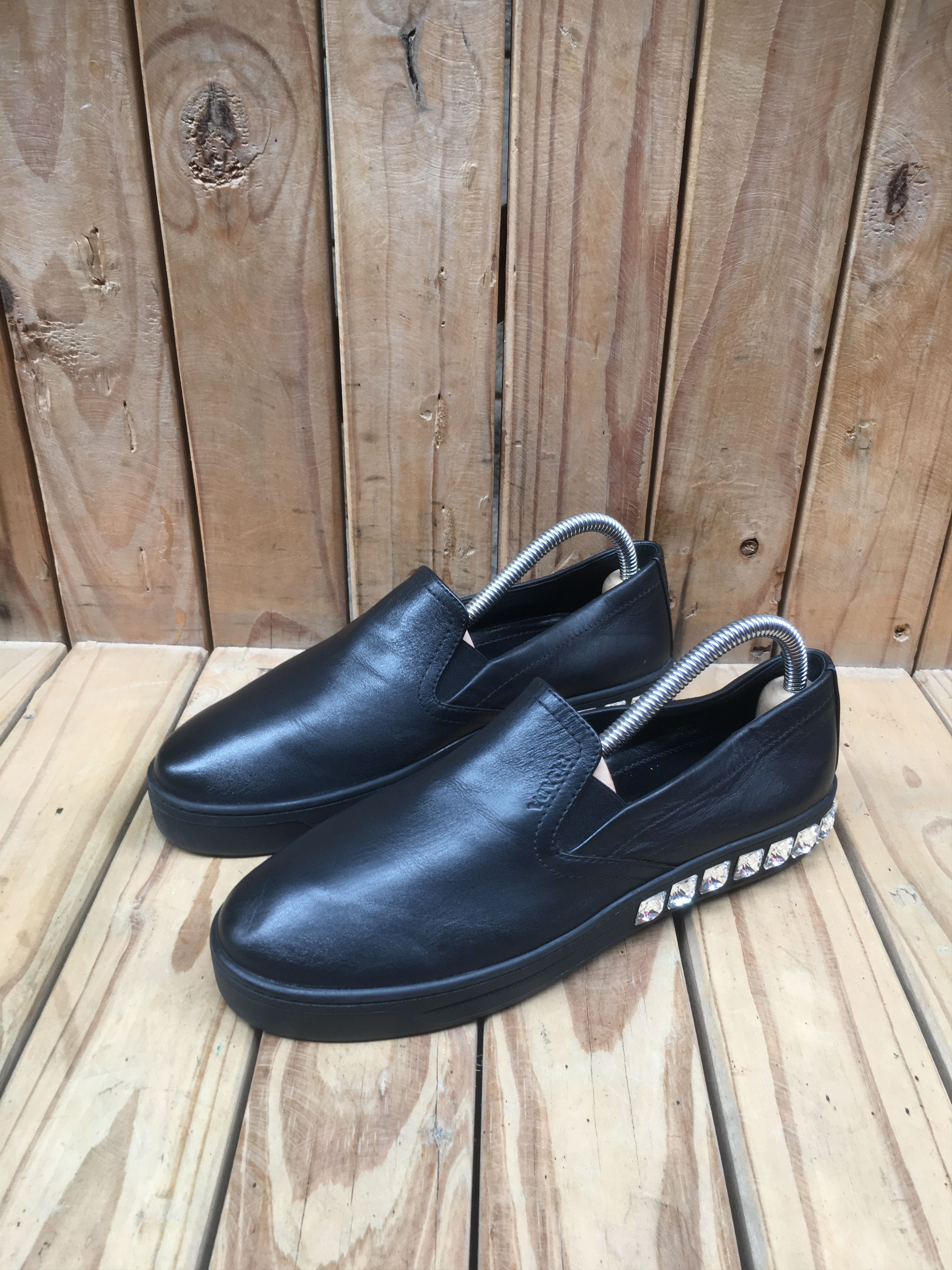 Prada PRADA Black women's Leather Casual Sneakers Uk 4 EUR 37 US 7 Size US 7 / IT 37 - 13 Thumbnail