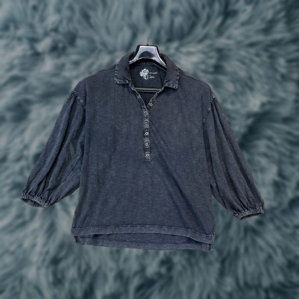 Anthropologie Anthropologie Pilcro Balloon Sleeve Top Womens XS Dark Gray Blouse Soft Relaxed Size XS / US 0-2 / IT 36-38 - 1 Thumbnail