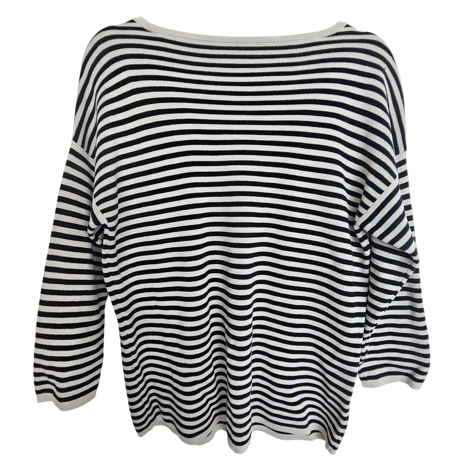 Eileen Fisher Eileen Fisher Womens Striped Sweater Sz S Classic Lagenlook Size S / US 4 / IT 40 - 7 Thumbnail