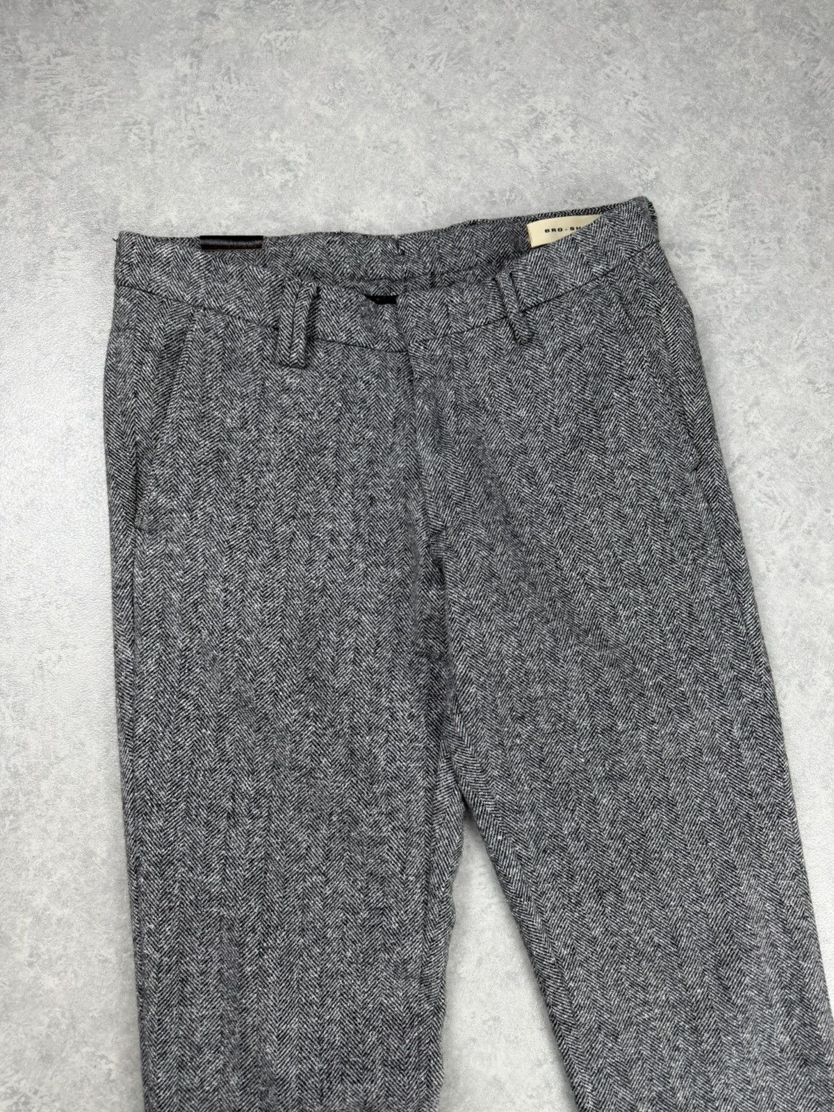 Other BRO-SHIP Wool/Cotton Pants Size 34 EU 50 Grey Herringbone Size US 34 / EU 50 - 3 Thumbnail