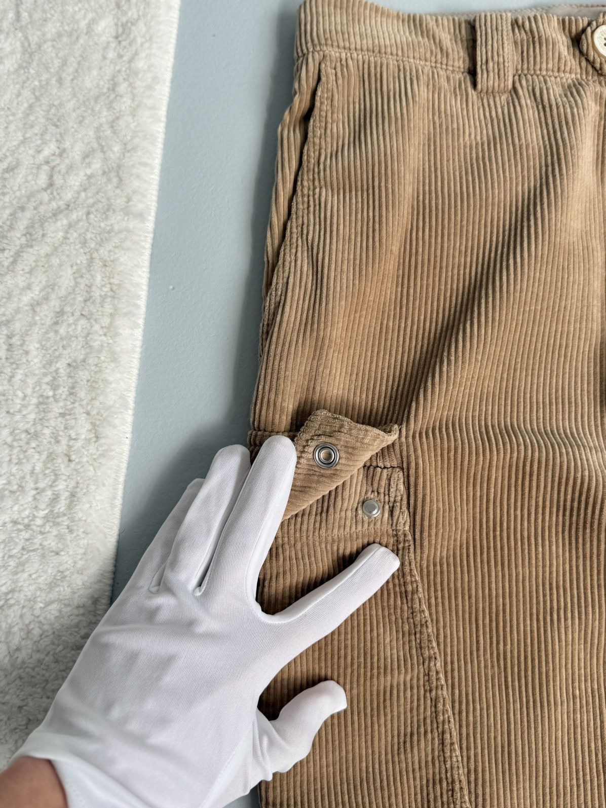 Brunello Cucinelli Brunello Cucinelli Corduroy Leisure Fit Cargo Pants Size US 32 / EU 48 - 16 Thumbnail