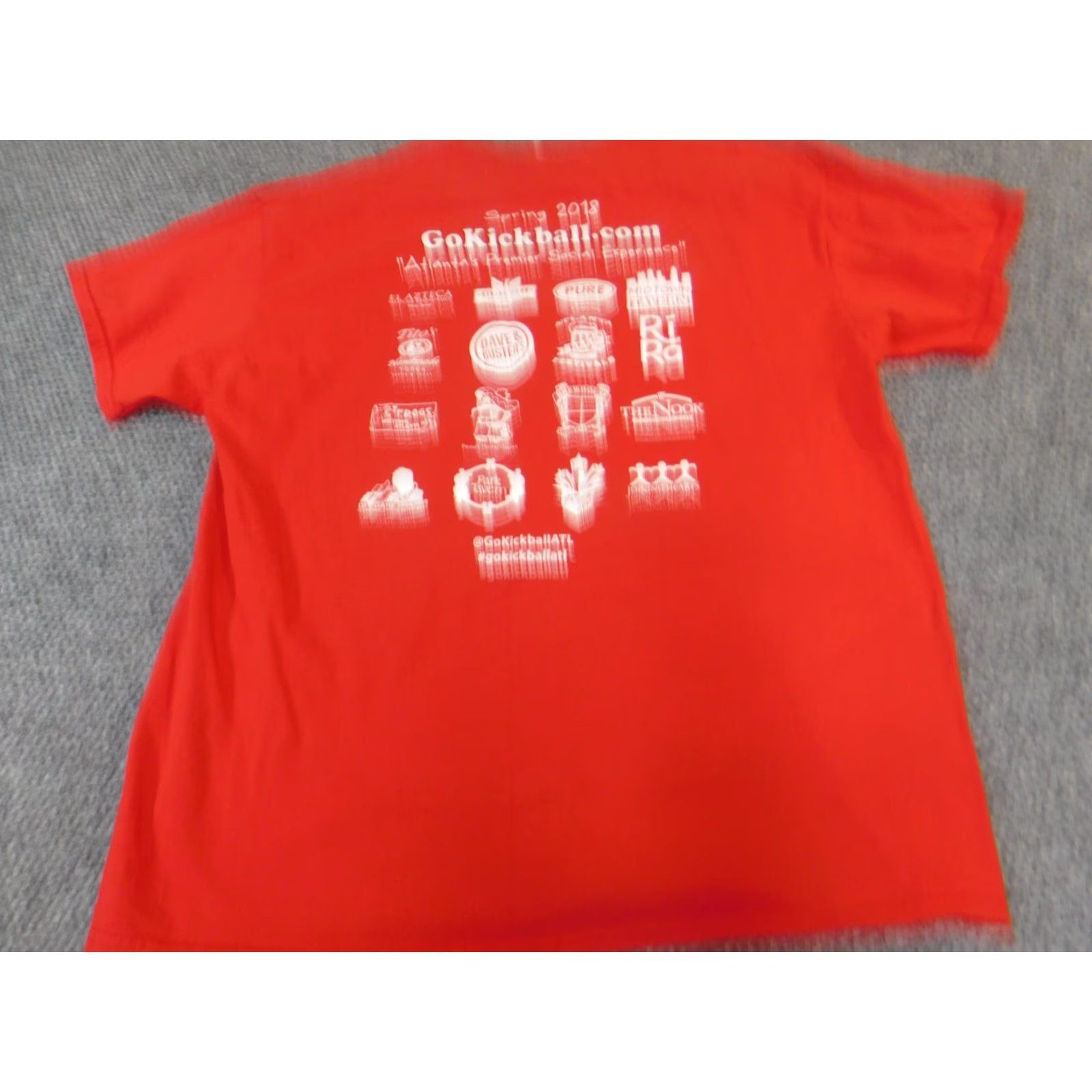 Gildan Gildan Mens T Shirt XL Red Logo Atlanta Go kickball 90s Theme Colorful Graphic Size US XL / EU 56 / 4 - 7 Thumbnail