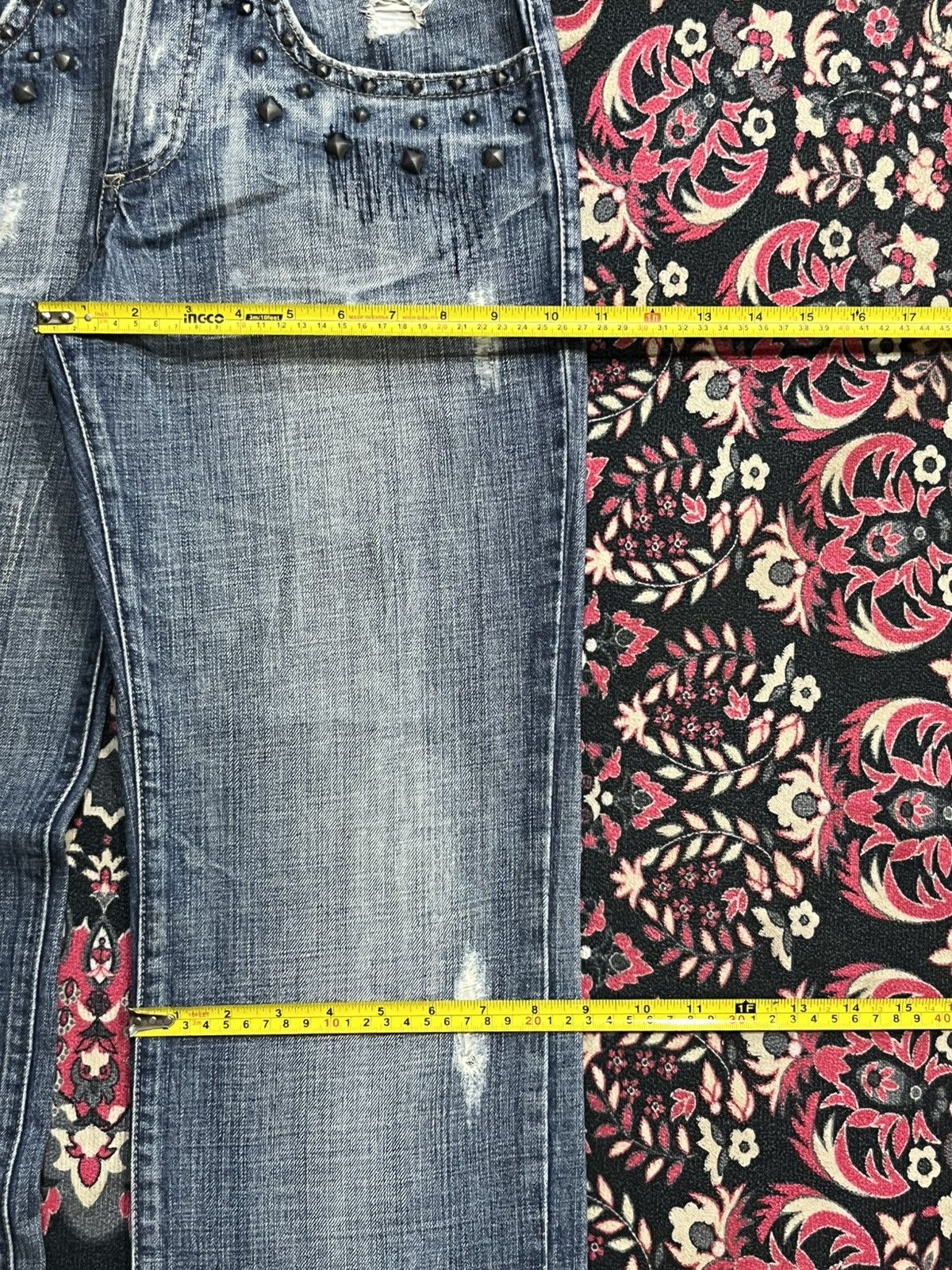 Who Decides War Warren Webber Studded Pocket Antelope Patches Blue Jeans Size US 28 / EU 44 - 16 Thumbnail