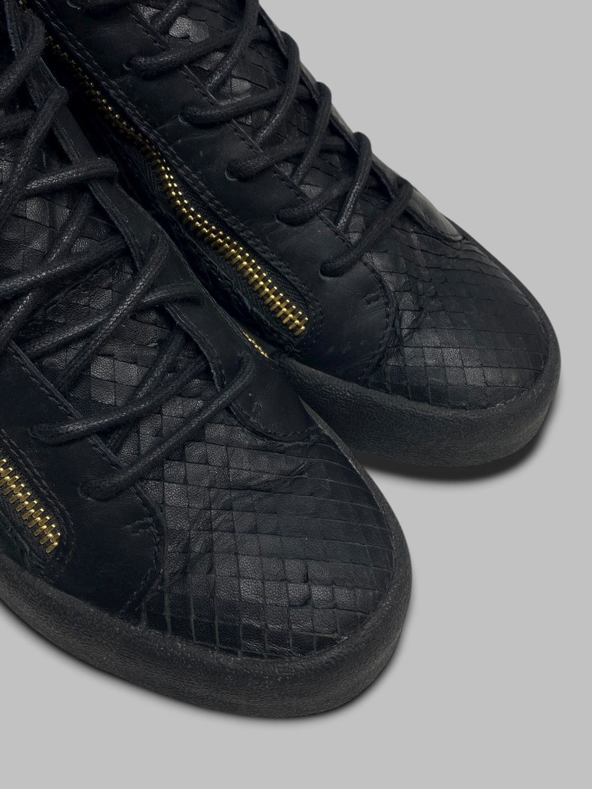 Giuseppe Zanotti Giuseppe Zanotti Snakeskin Leather High Top Sneakers Shoes Size US 8 / EU 41 - 7 Thumbnail