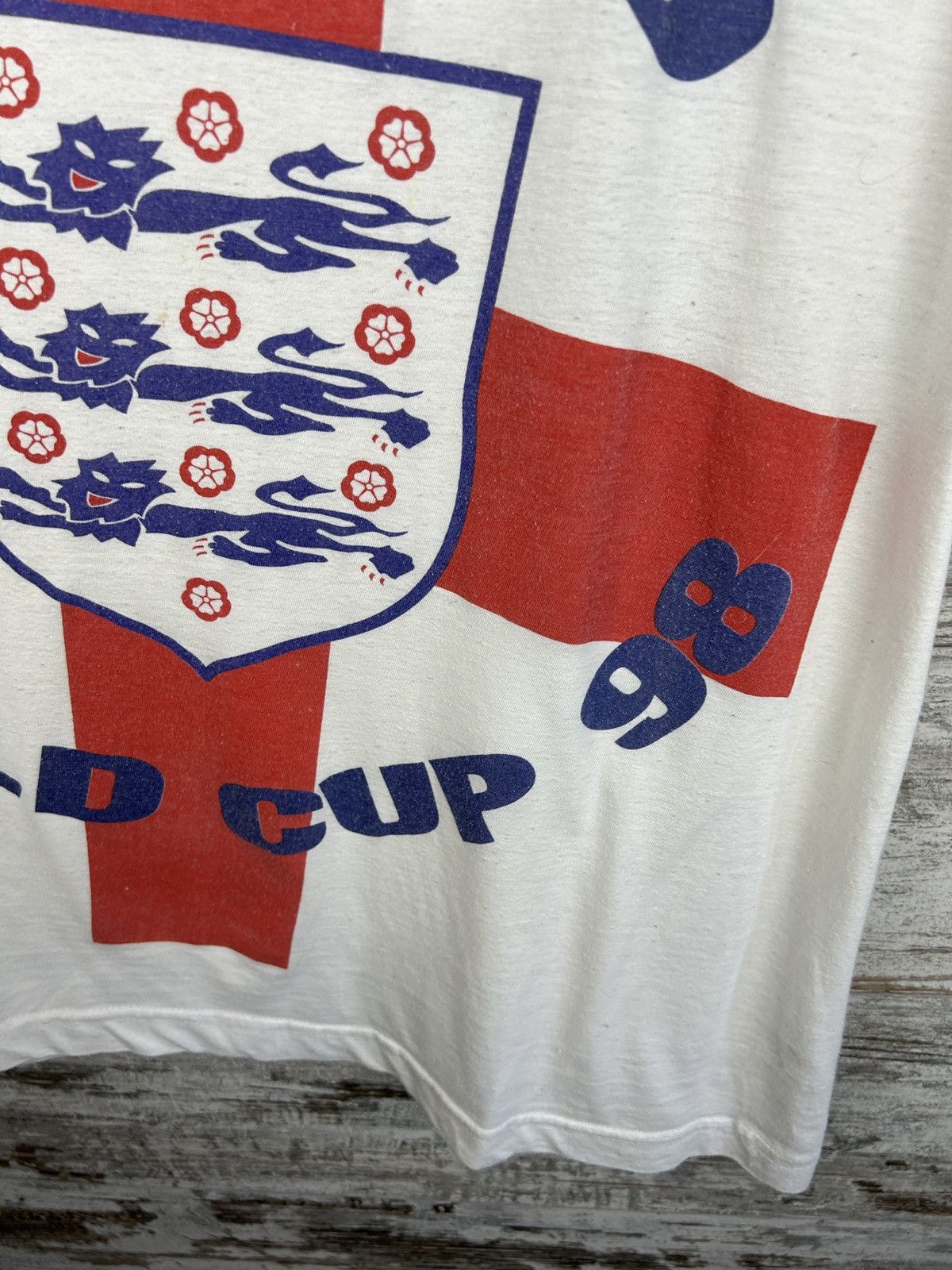 Vintage Mens rare England national team World Cup 98 T Shirt jersey Size US L / EU 52-54 / 3 - 6 Thumbnail