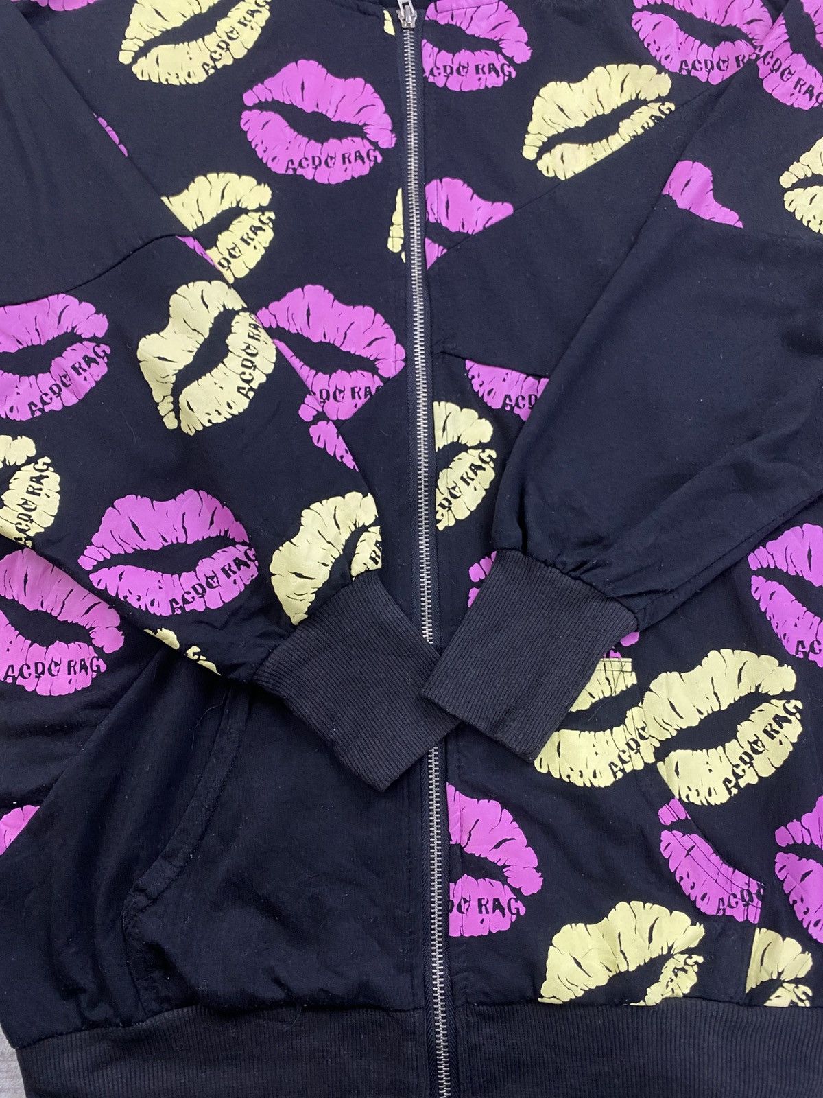 14th Addiction × AC/DC × Vintage Vintage ACDC Rag Lips Printed Fullprint Hoodie Jacket Size US XL / EU 56 / 4 - 7 Thumbnail
