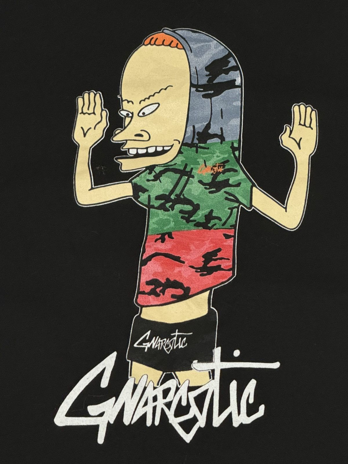 Gnarcotic Gnarcotic Camo Logo Bevis Butthead Logo Tee Black Medium Size US M / EU 48-50 / 2 - 2 Thumbnail