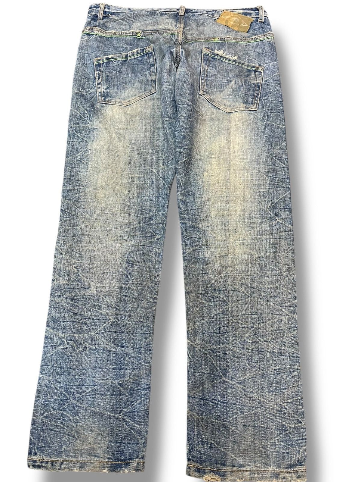 Beauty Beast × Le Grande Bleu (L.G.B.) Vintage Vie Emu Honeycomb Faded Denim Size US 33 - 7 Thumbnail